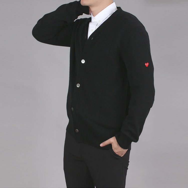 COMME des GARCONS PLAY Small Heart Cardigan 'Black' AZ-N042-051-1 - 4