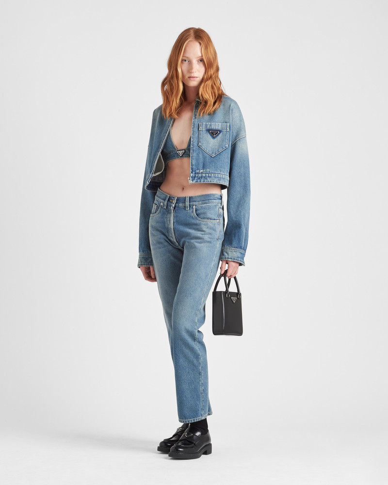 Prada Organic denim five-pocket trousers outlook