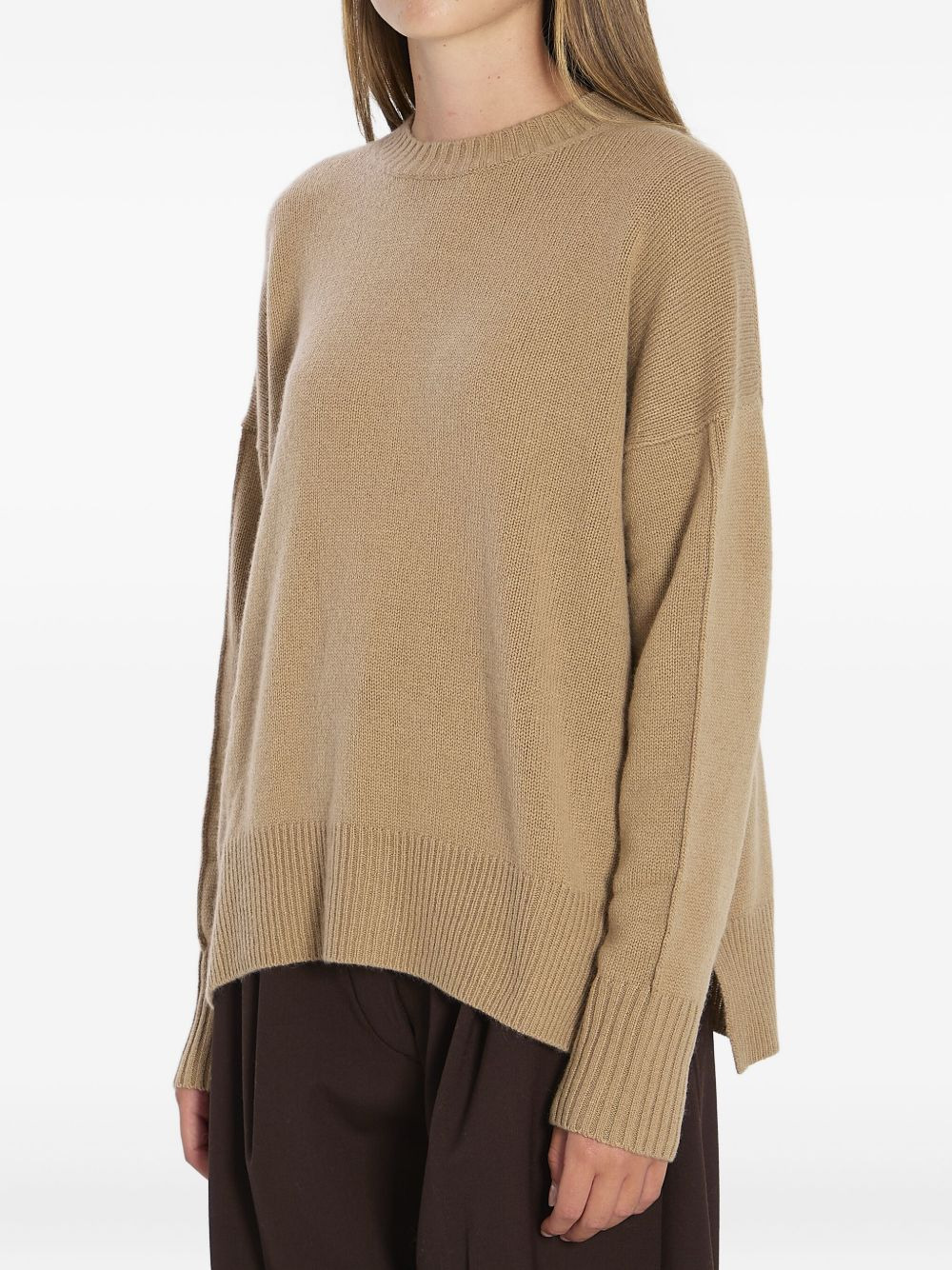 ribbed side-slits cashmere sweater - 2