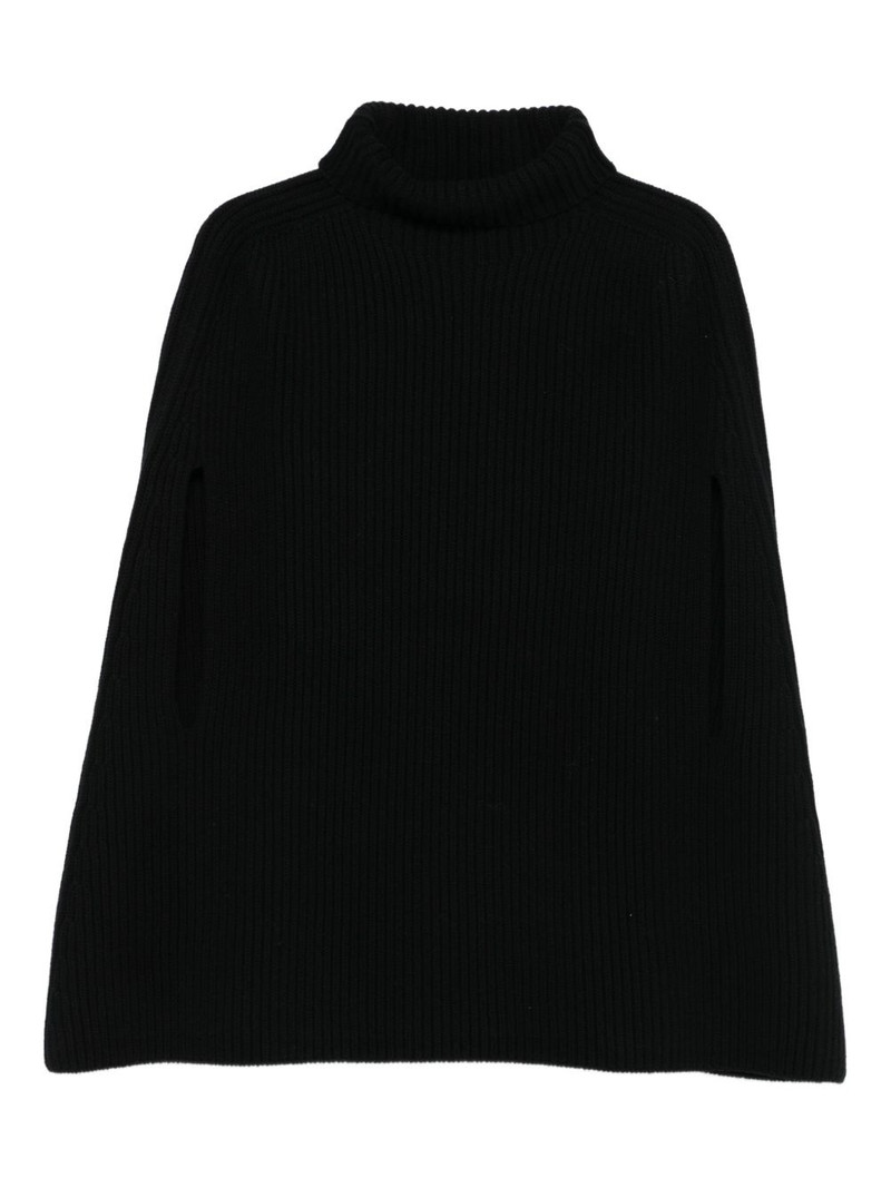 ribbed turtleneck cape 1