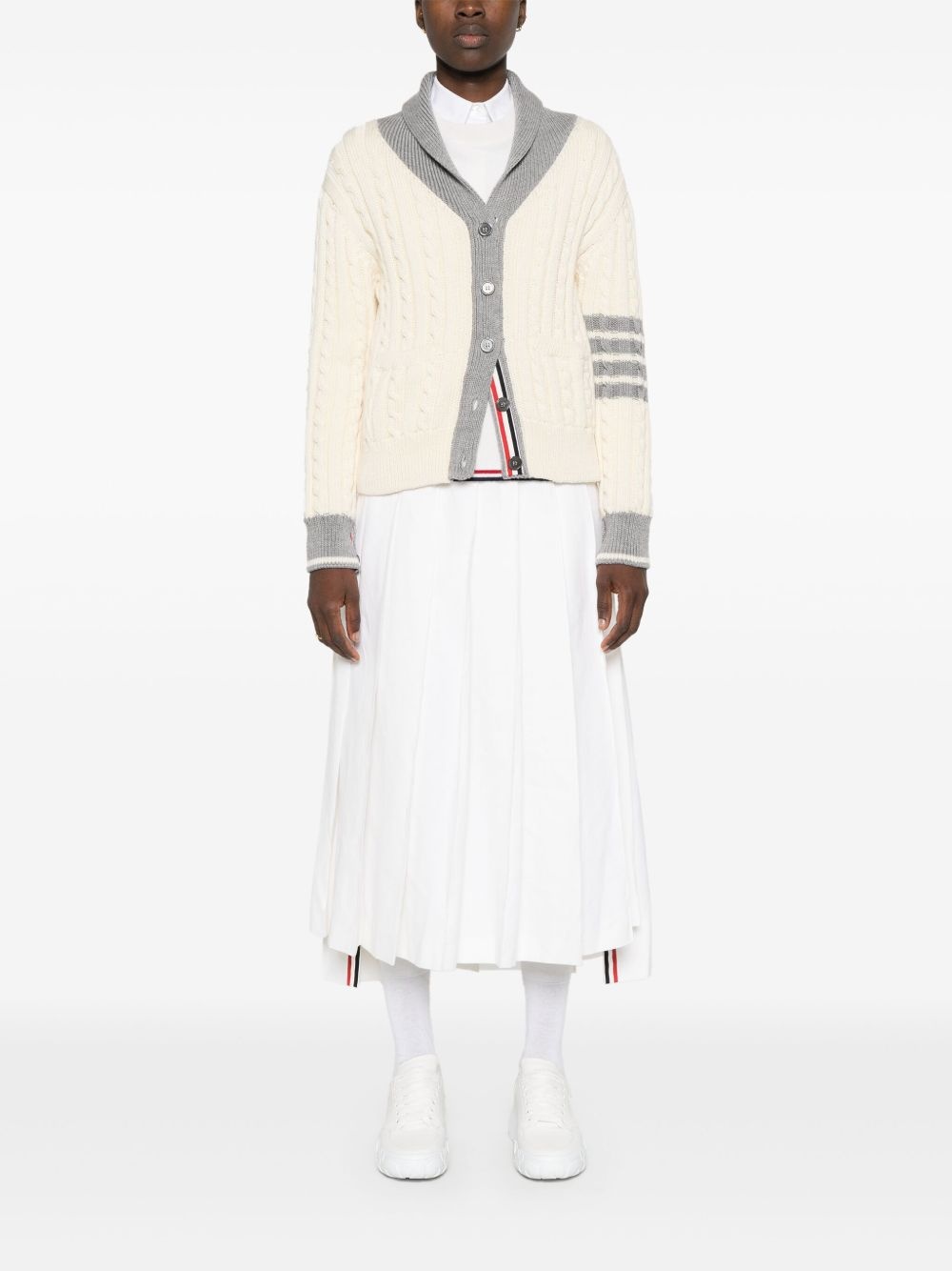 4-Bar cable-knit cardigan - 2