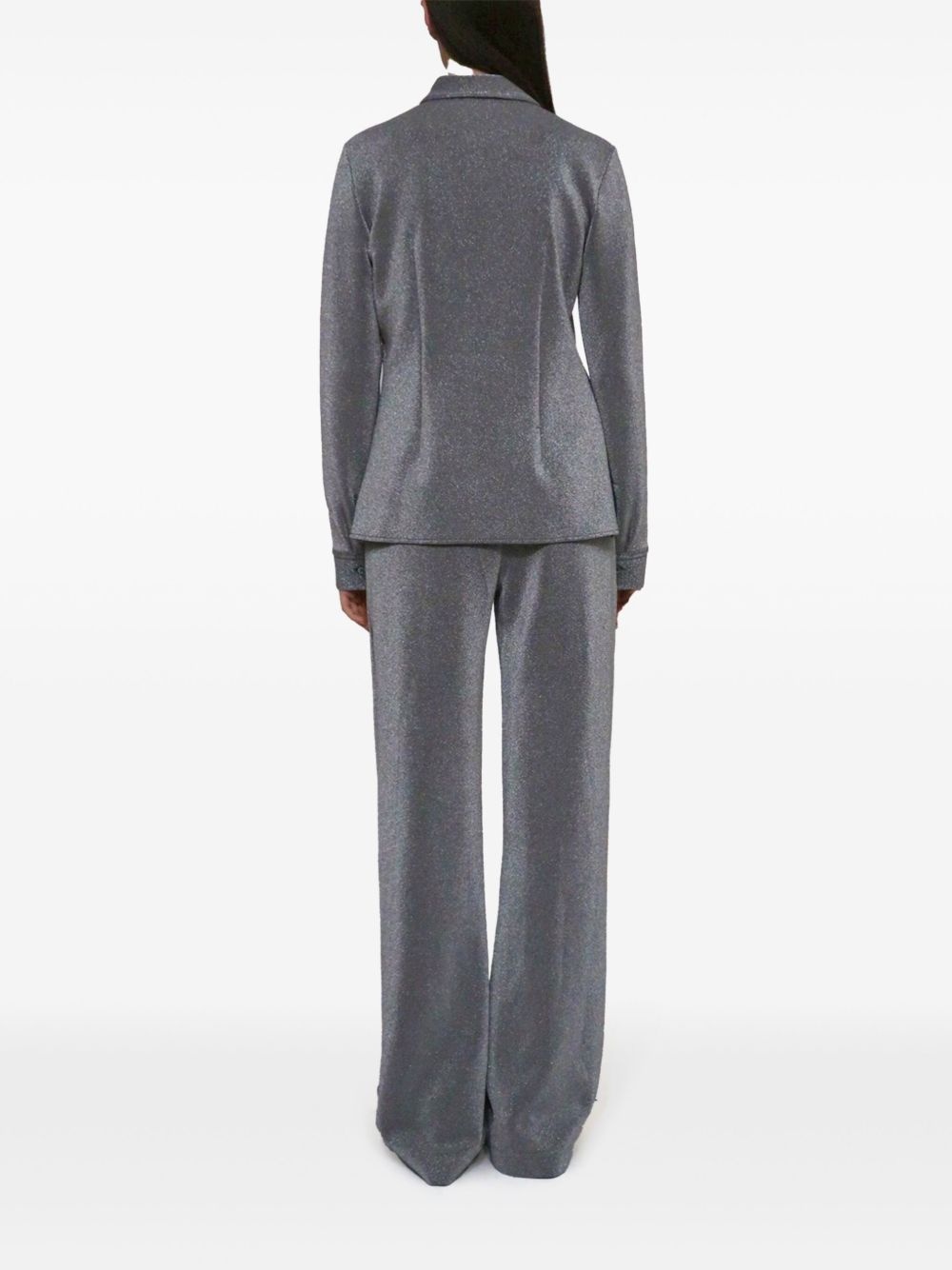 metallic straight-leg trousers - 4