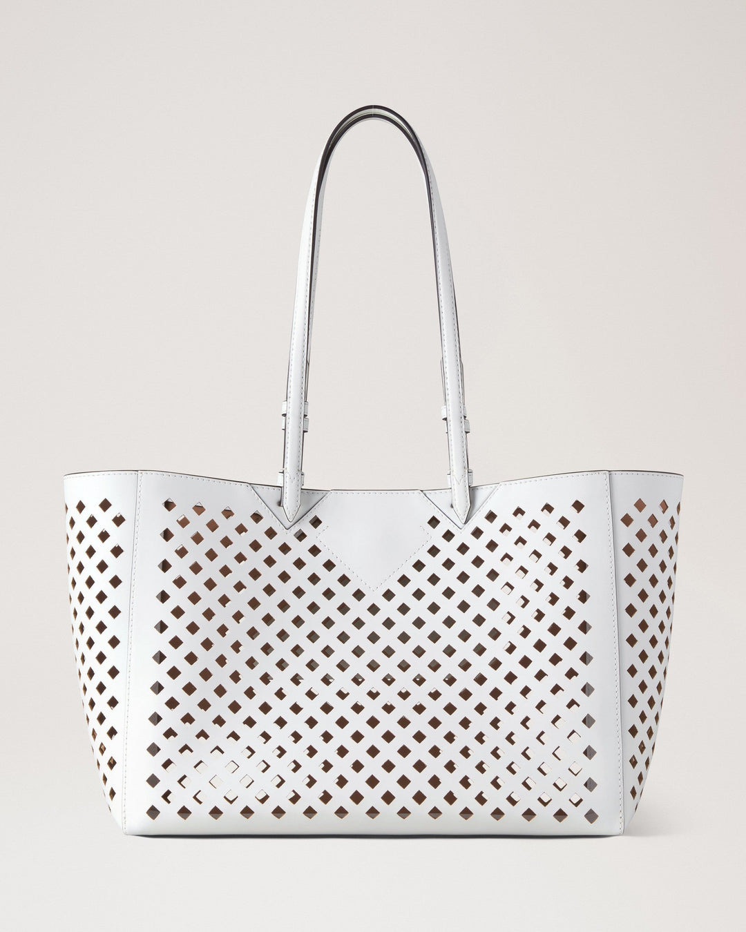 Perforated Tote White Perforated Leather - 2