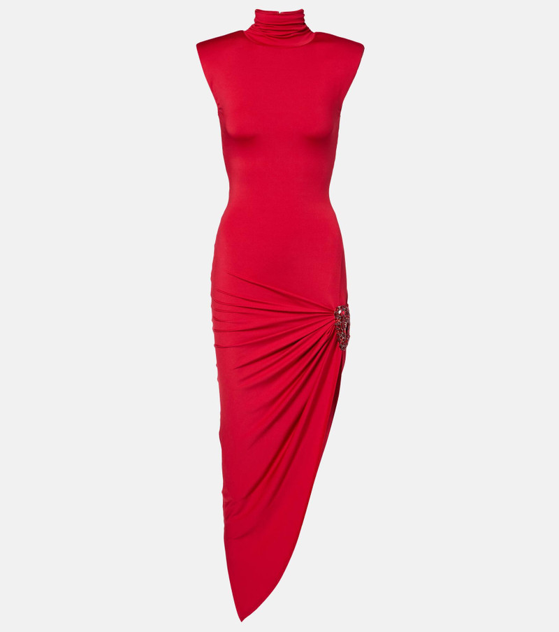 Asymmetric embellished midi dress 1
