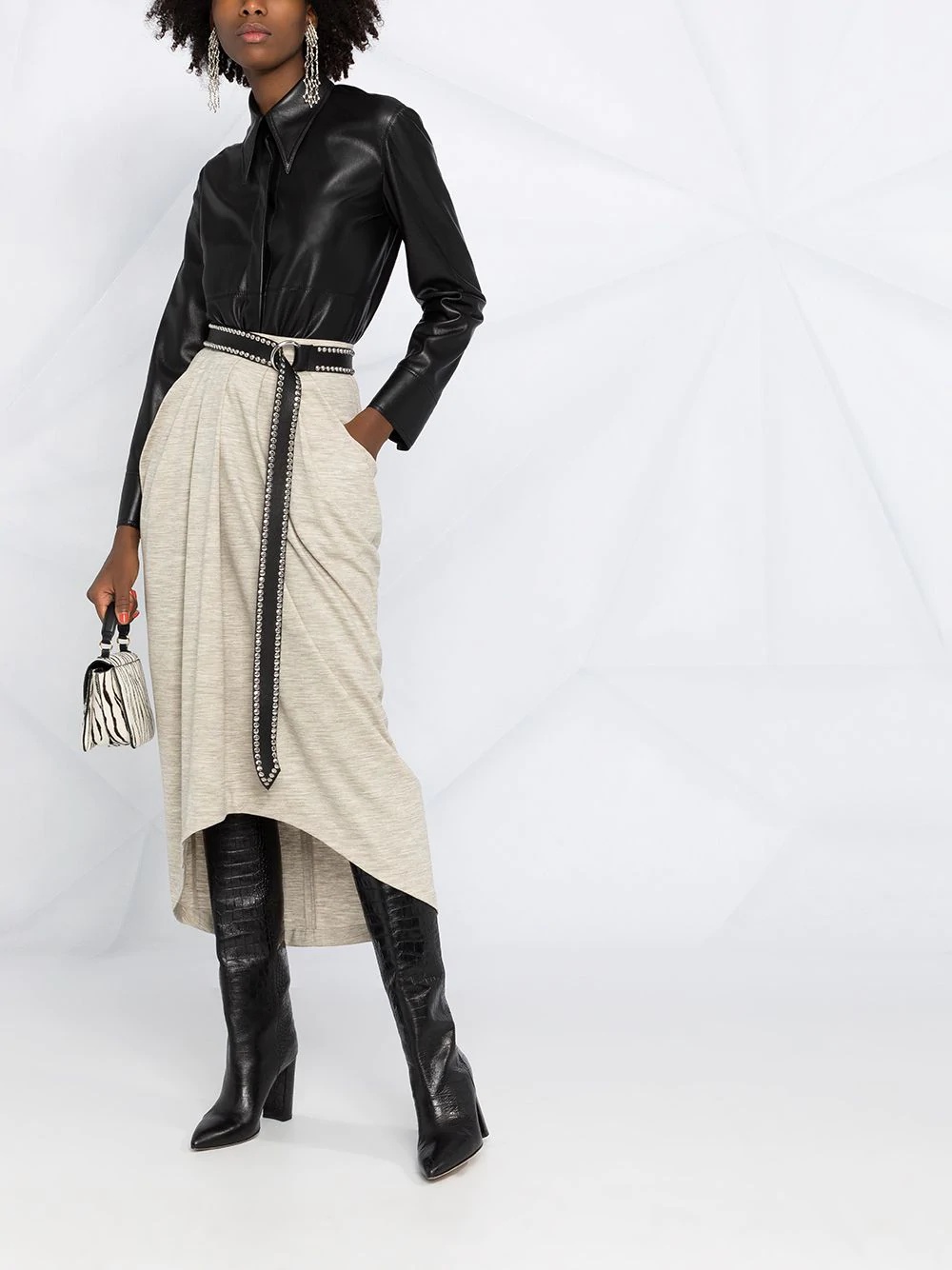 draped pleated skirt - 2