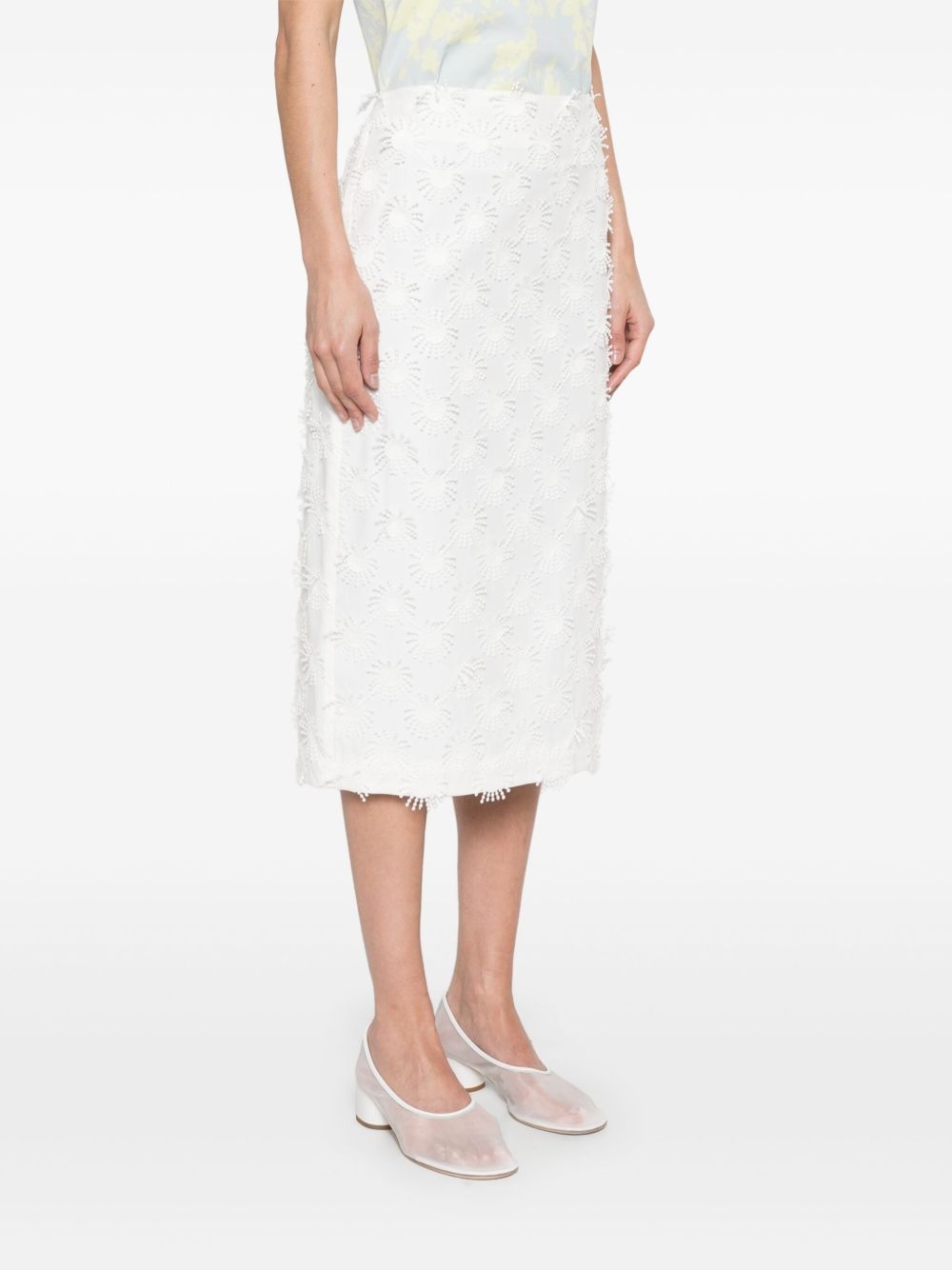 appliqué-detail midi skirt - 3
