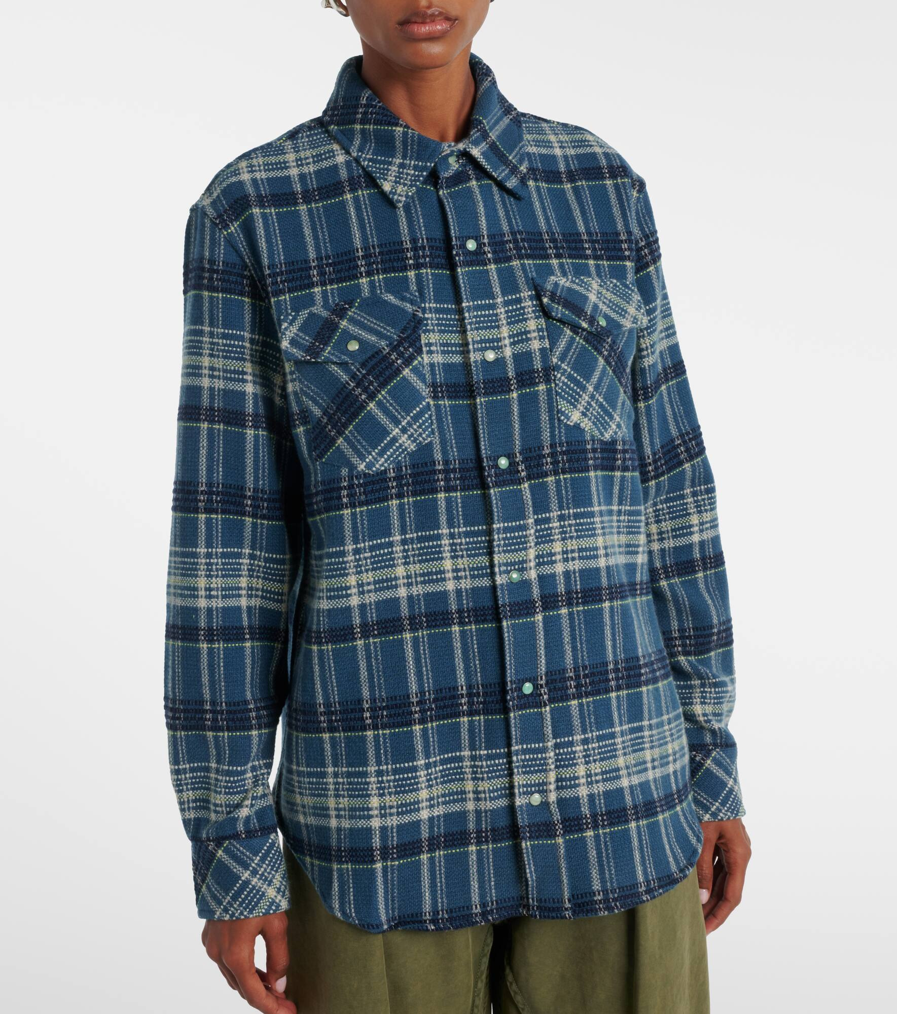 Checked cashmere shirt - 6