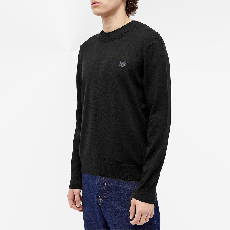 Maison Kitsuné Maison Kitsune Tonal Fox Head Patch Crew Knit outlook