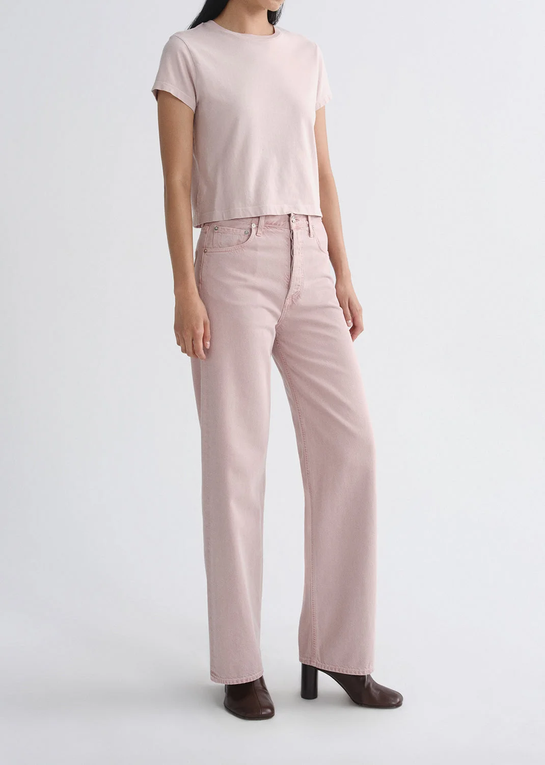 ADINE SHRUNKEN TEE IN WALLFLOWER - 1