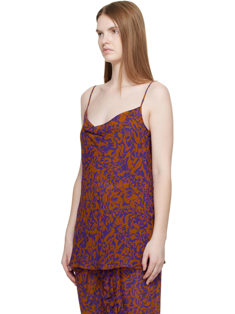 Dries Van Noten Purple & Orange Pattern Camisole outlook