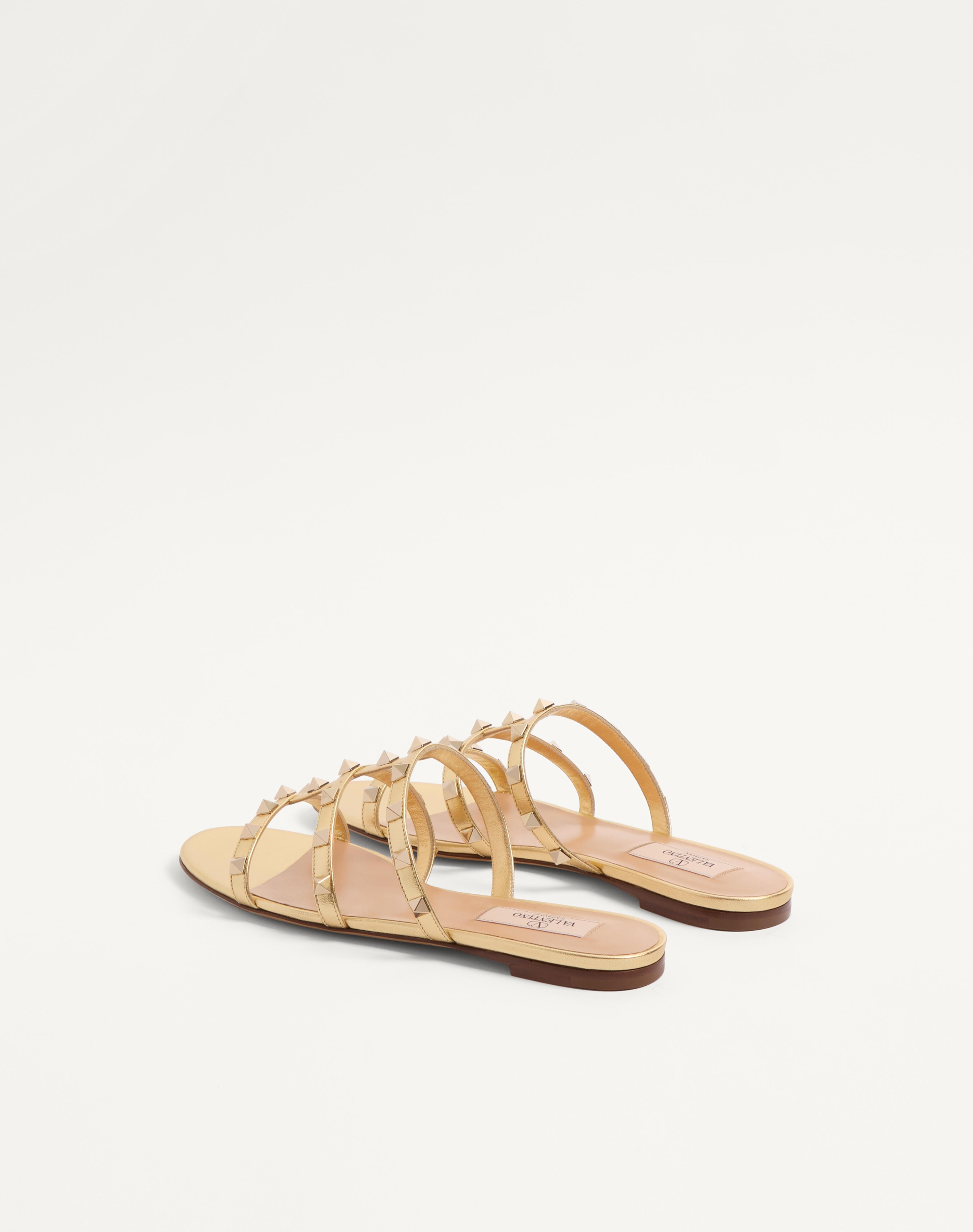 ROCKSTUD LAMINATED NAPPA SLIDE SANDAL - 5