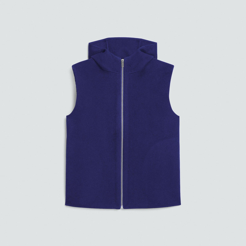 Hooded Vest in Double-Face Wool-Cashmere 1
