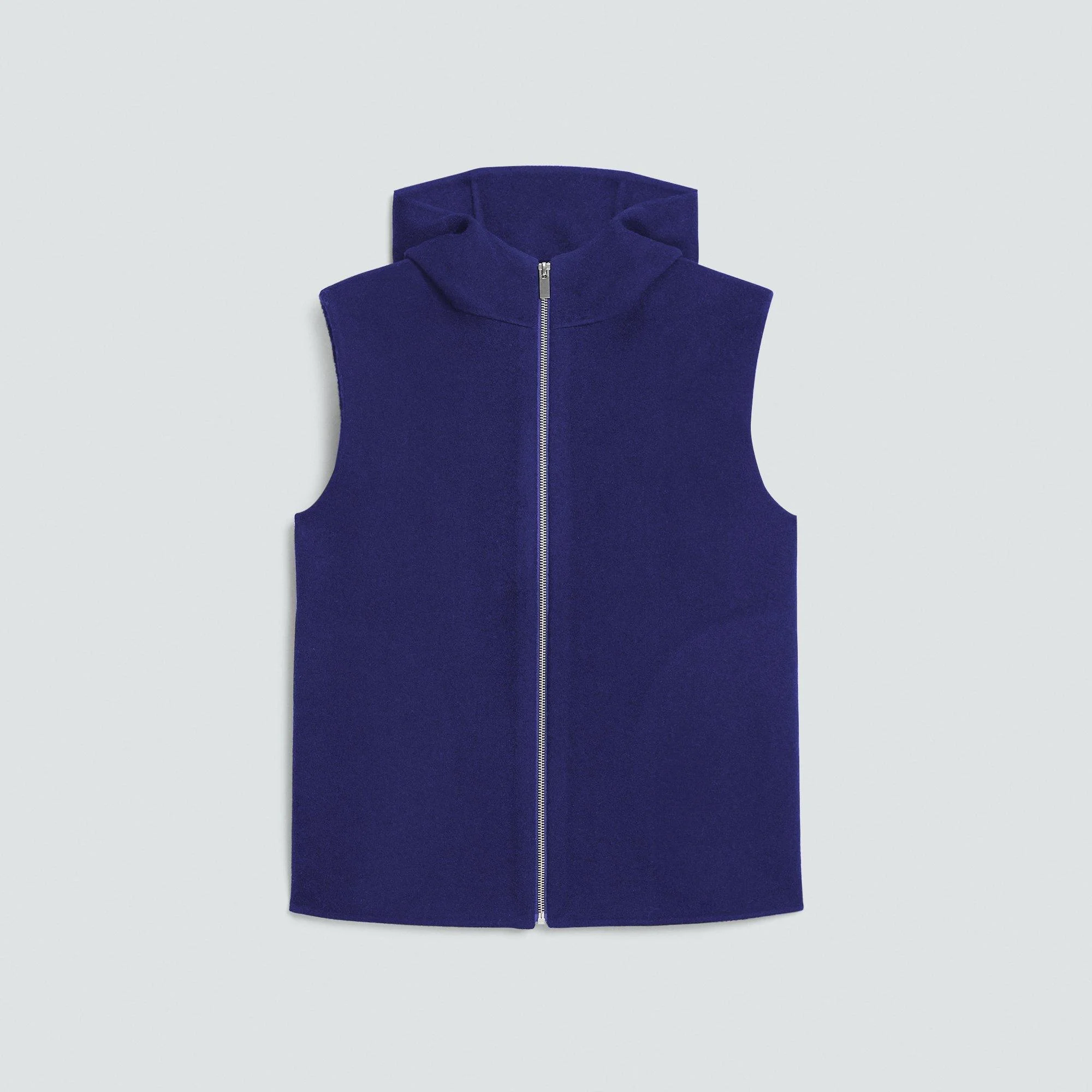Hooded Vest in Double-Face Wool-Cashmere - 1
