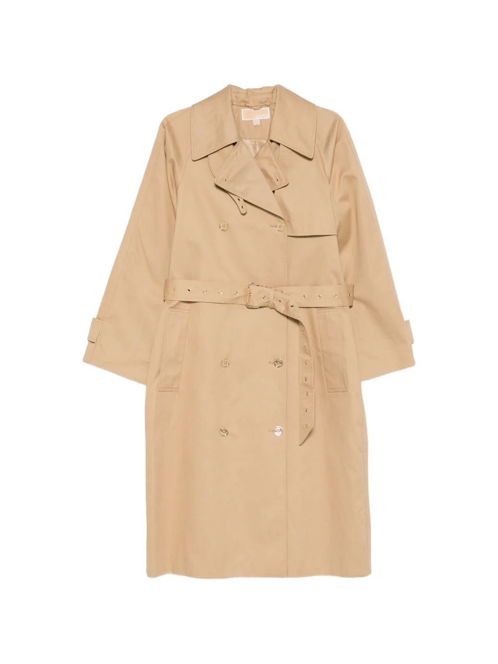 belted double-breasted coat - 1