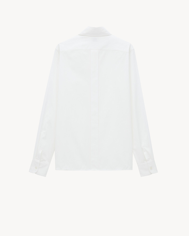 SAINT LAURENT CASSANDRE SHIRT IN SELF-STRIPE COTTON POPLIN outlook