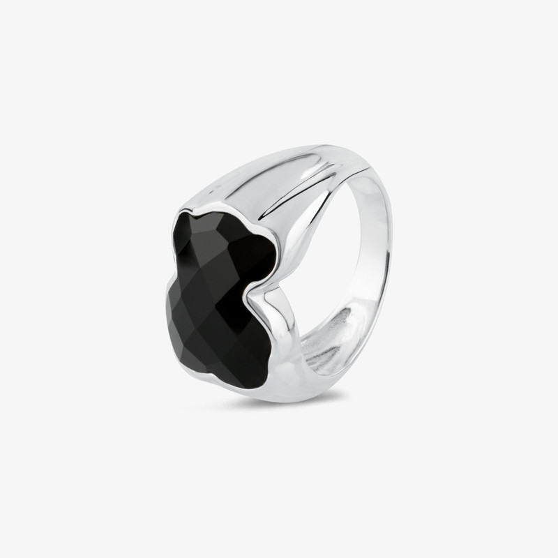 TOUS Silver TOUS Color Ring with faceted Onyx 1,3cm. outlook