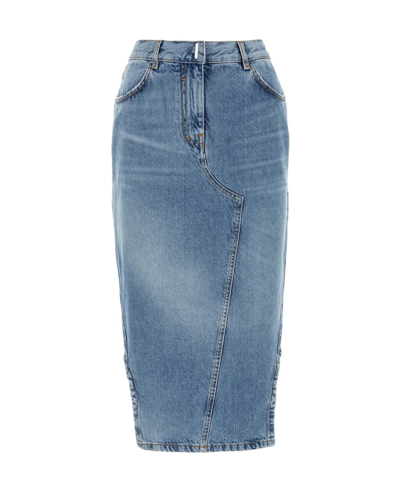 スカート GIVENCHY SS24 Denim midi skirt (BW40TJ5Y9T 452) Givenchy - Asymmetric denim skirt | Exclusive Designer
