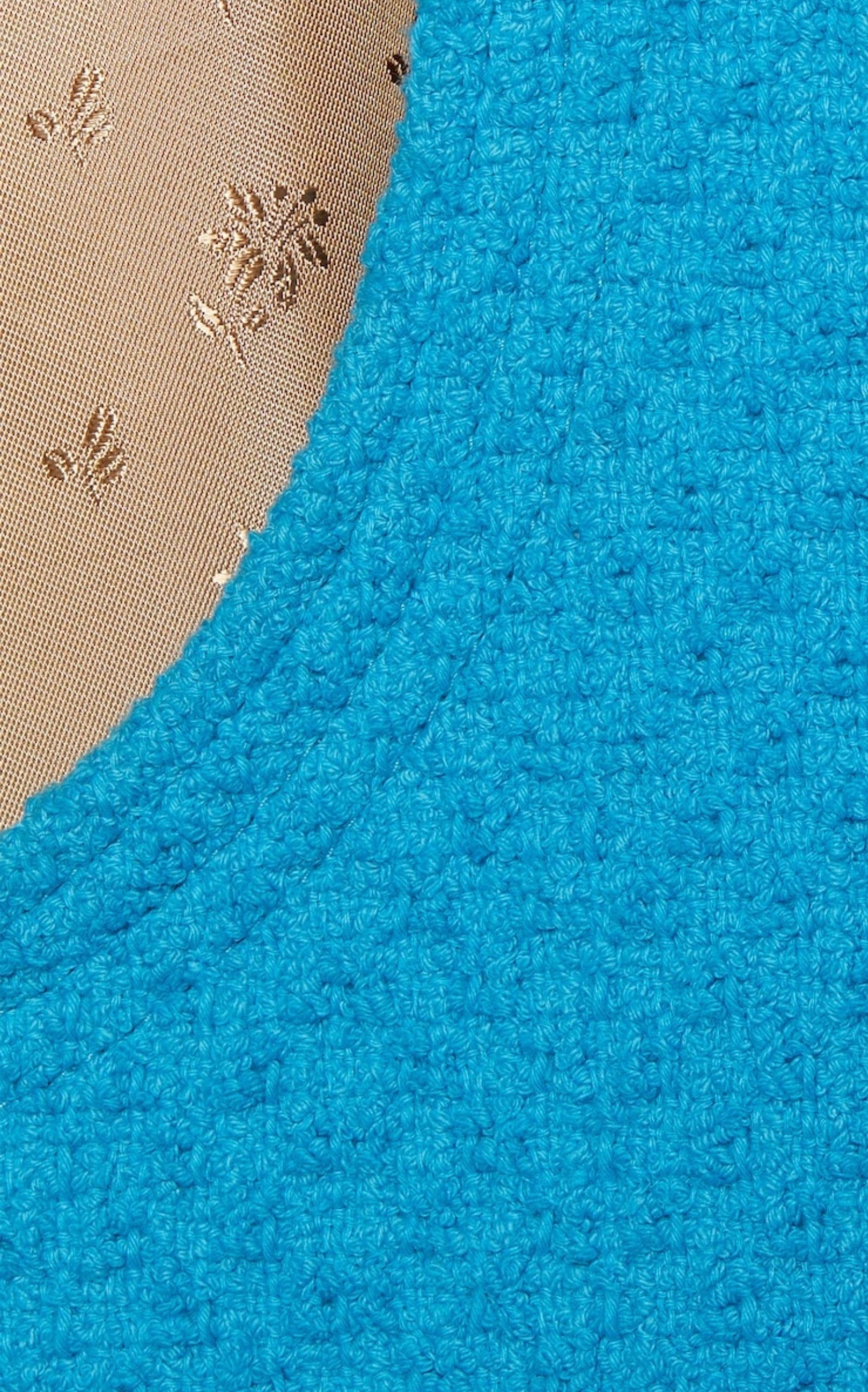 Blue Turquoise Cotton Tweed Jacket - 6