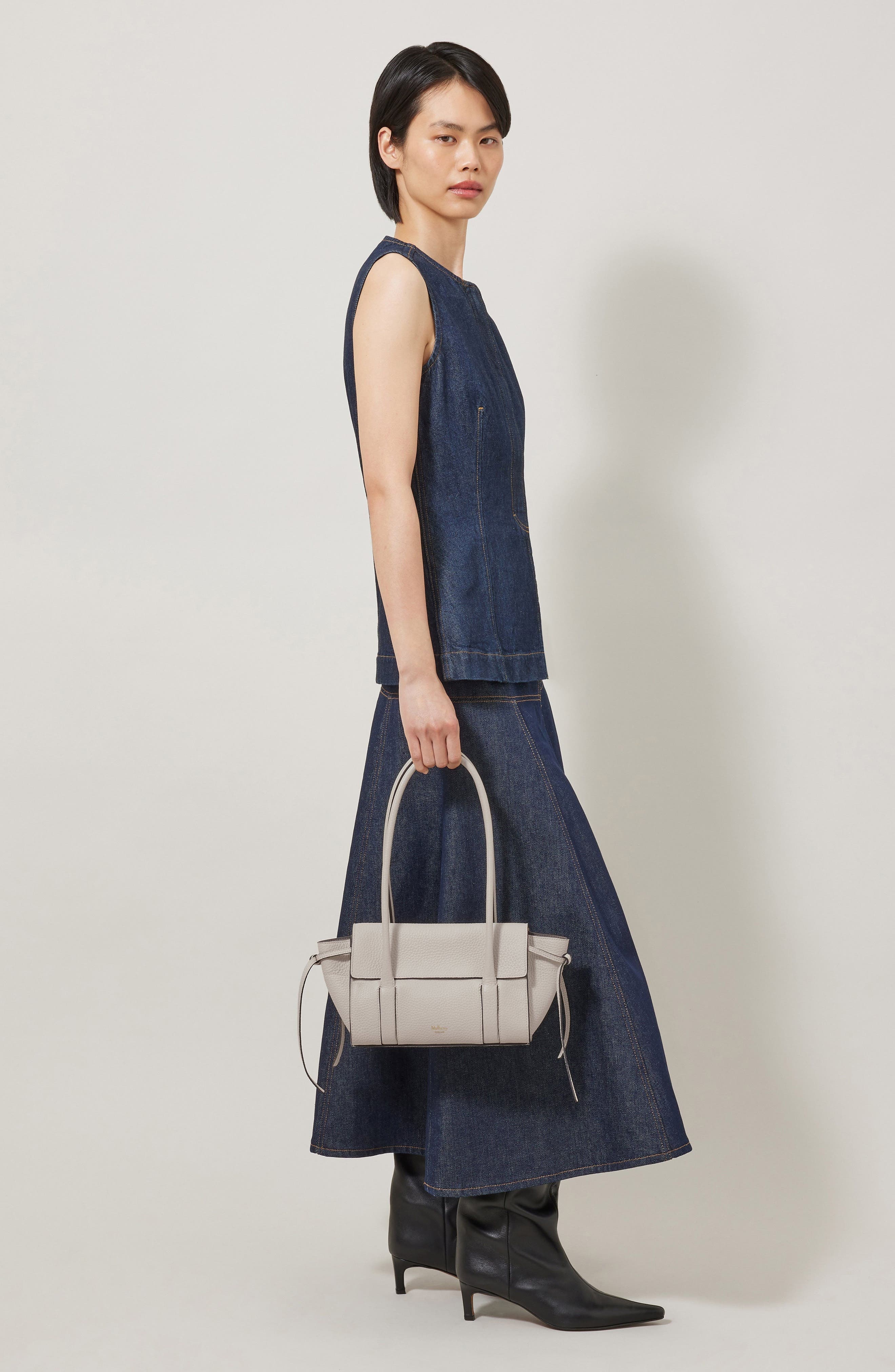 Mulberry Mini Soft Bayswater Grained Leather Satchel in Chalk at Nordstrom - 2