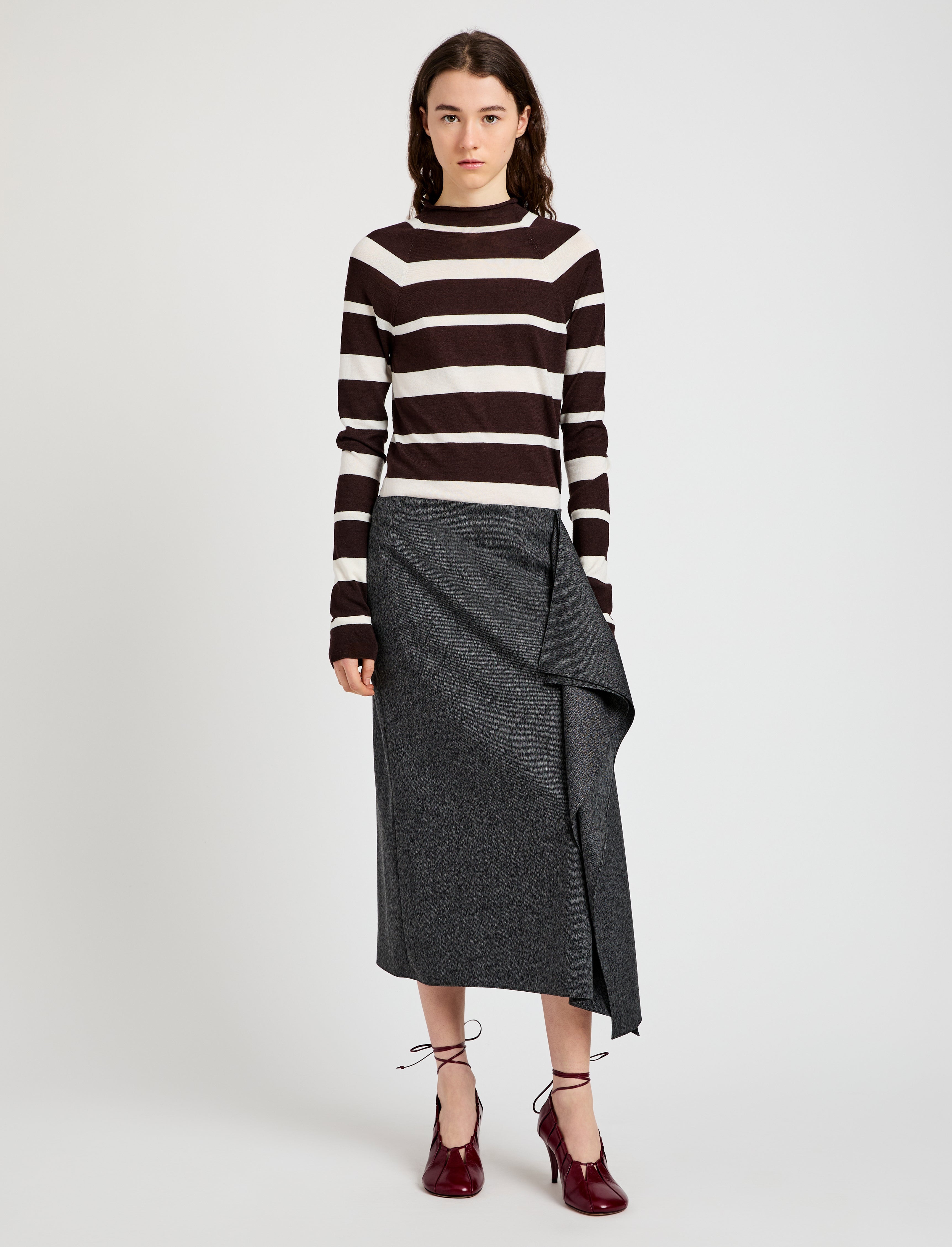 Amery Skirt in Textured Suiting - 2