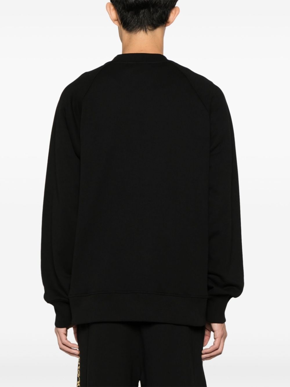 metallic logo-print cotton sweatshirt - 4