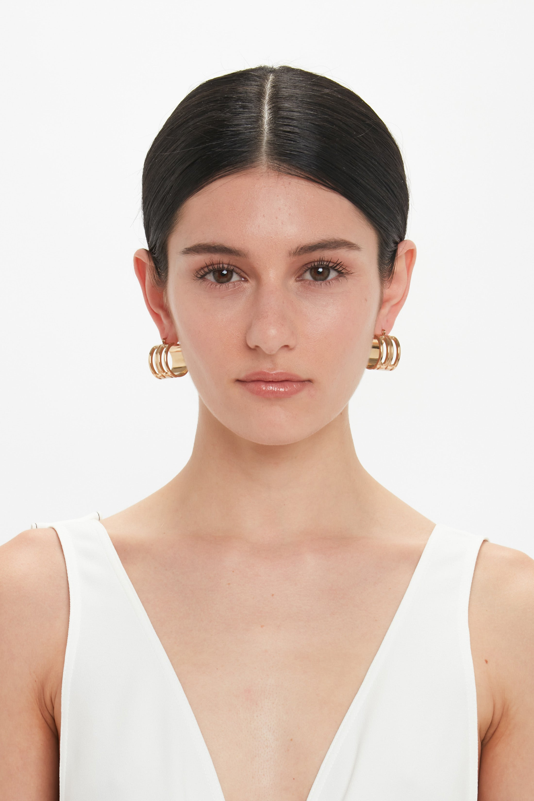 Exclusive Frame Hoop Earrings In Gold - 2
