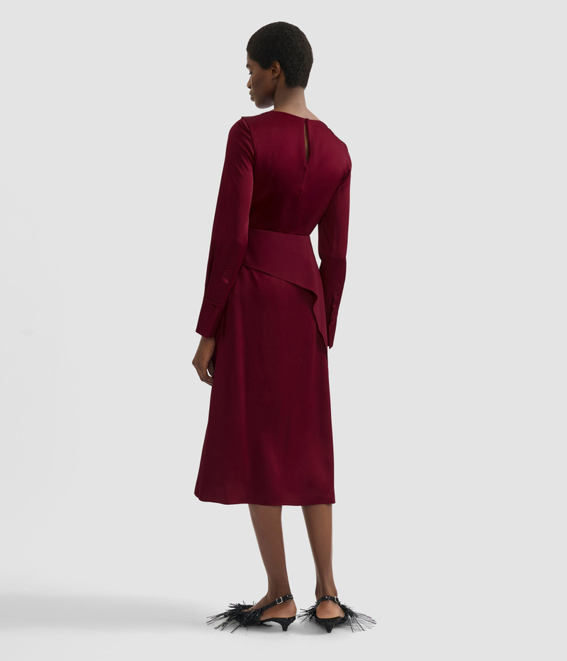 SATIN CADY DRAPED MIDI SKIRT 3