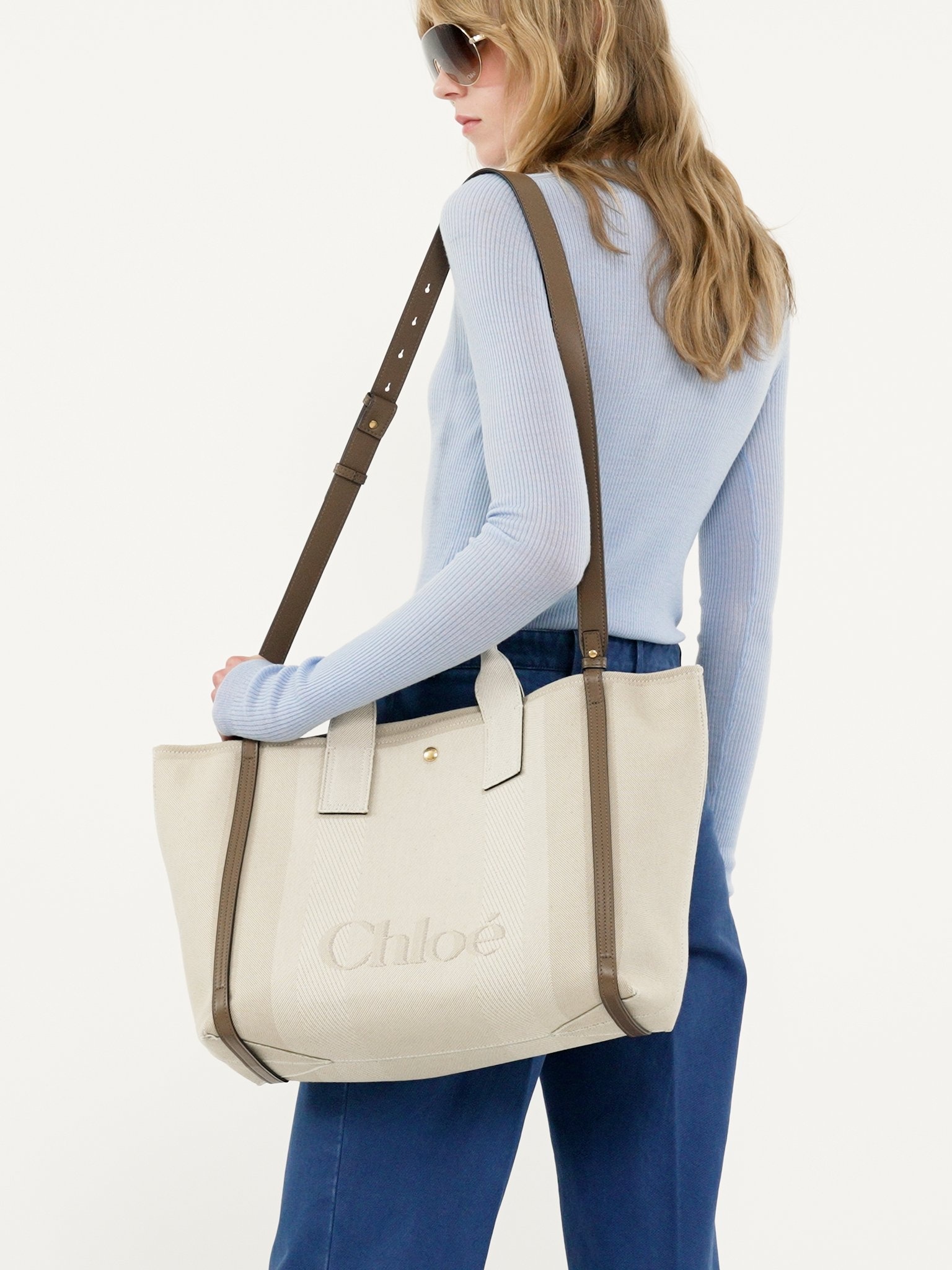 CHLOÉ CARRY TOTE BAG IN CANVAS - 4