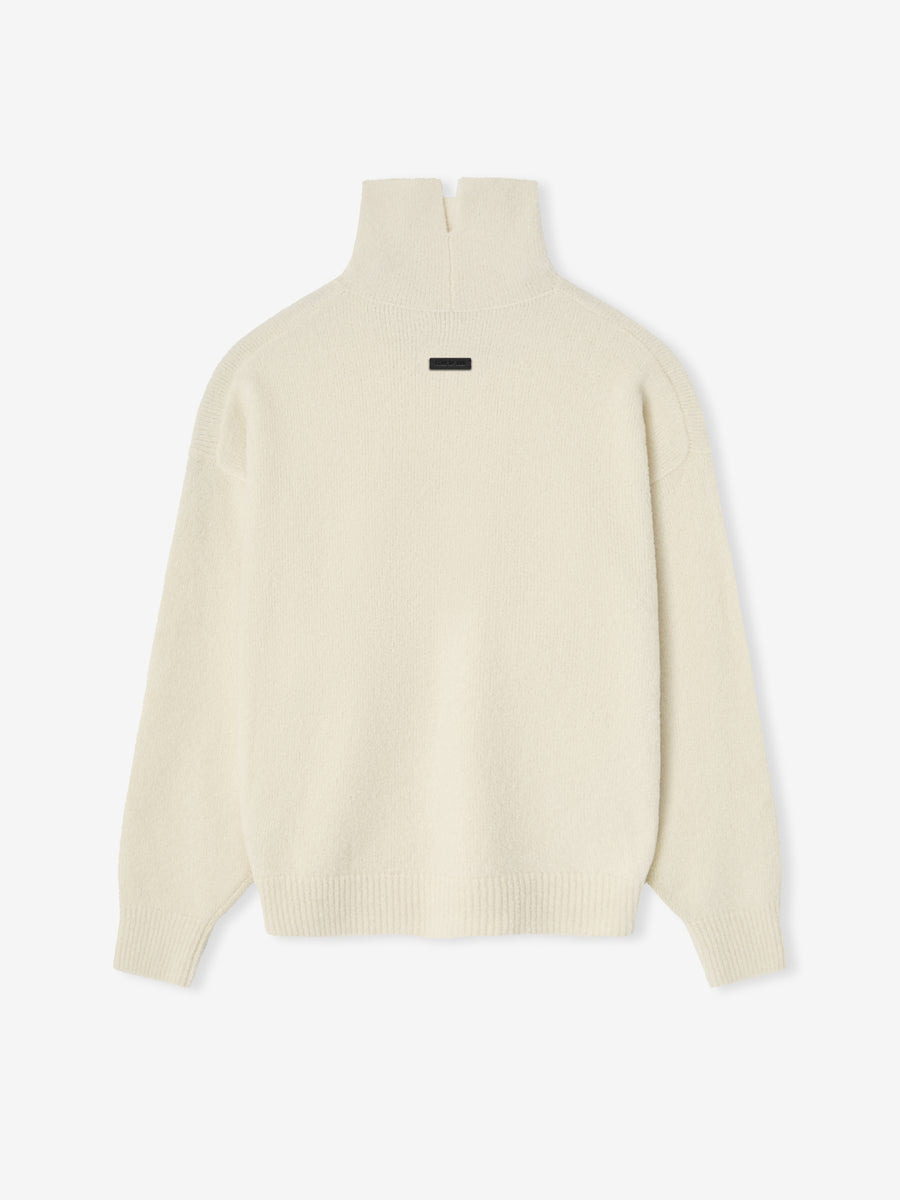 Wool Split High Neck Sweater - 2