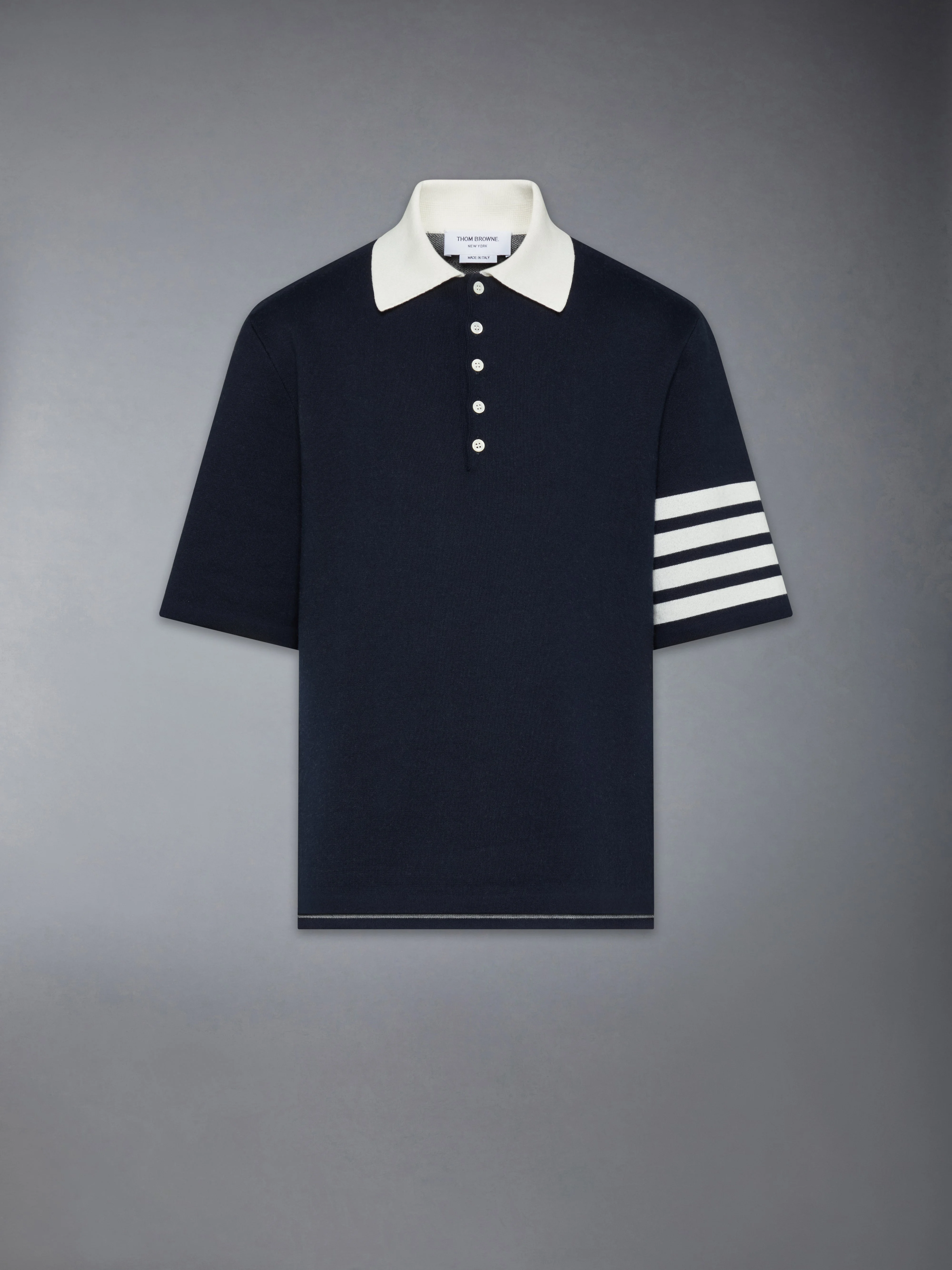 CREST INTARSIA JACQUARD 4-BAR RUGBY FIT POLO - 1