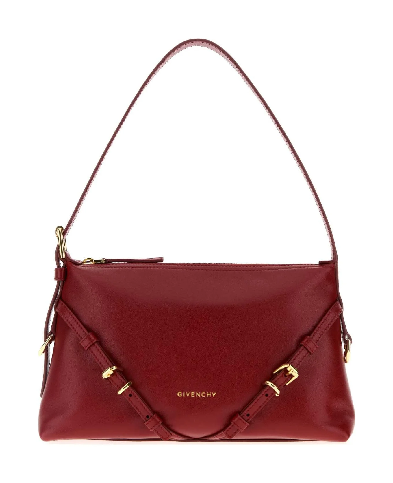 Red Leather Mini Voyou Shoulder Bag - 1