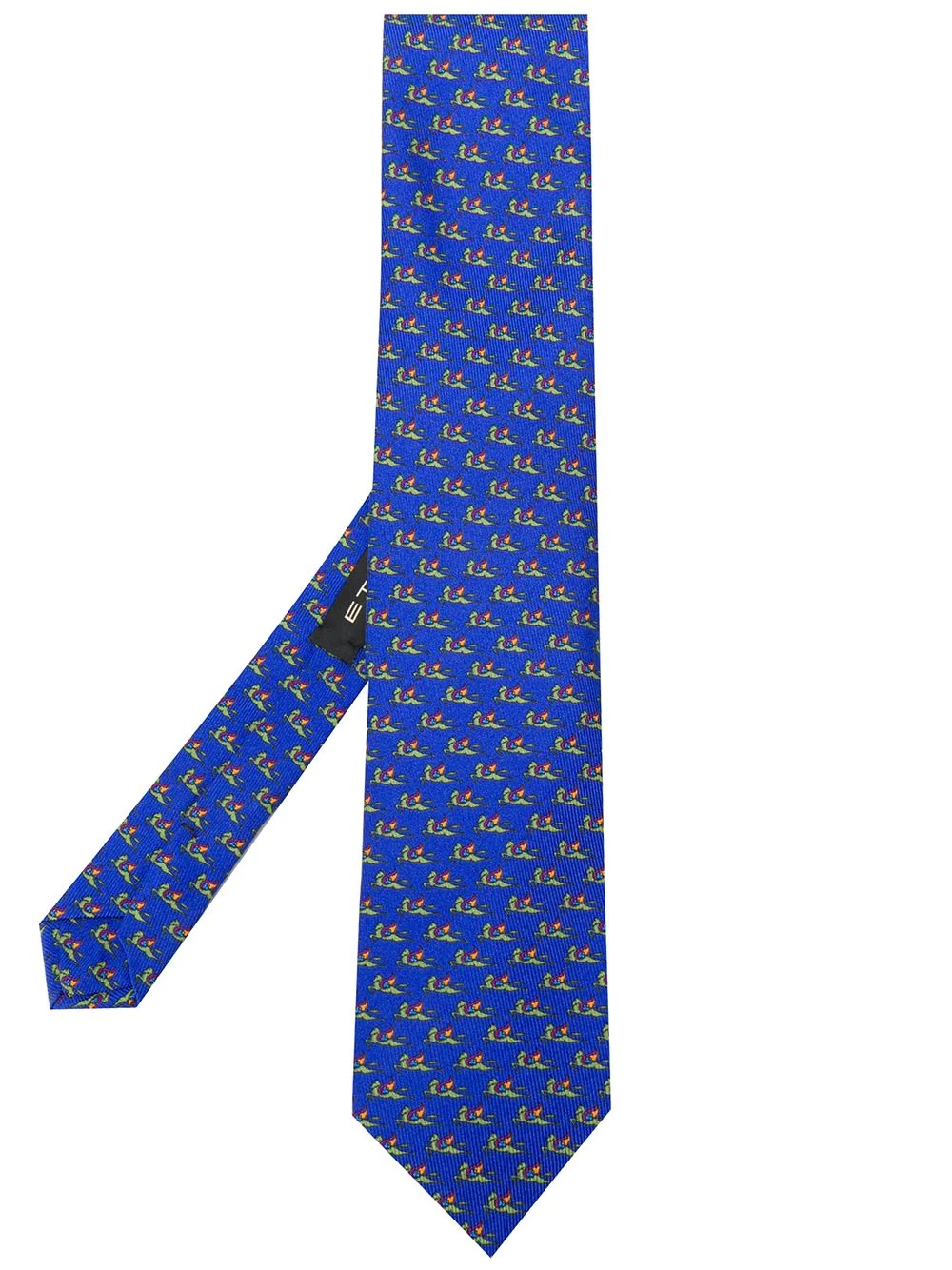 Micro Pegaso-print silk tie - 1