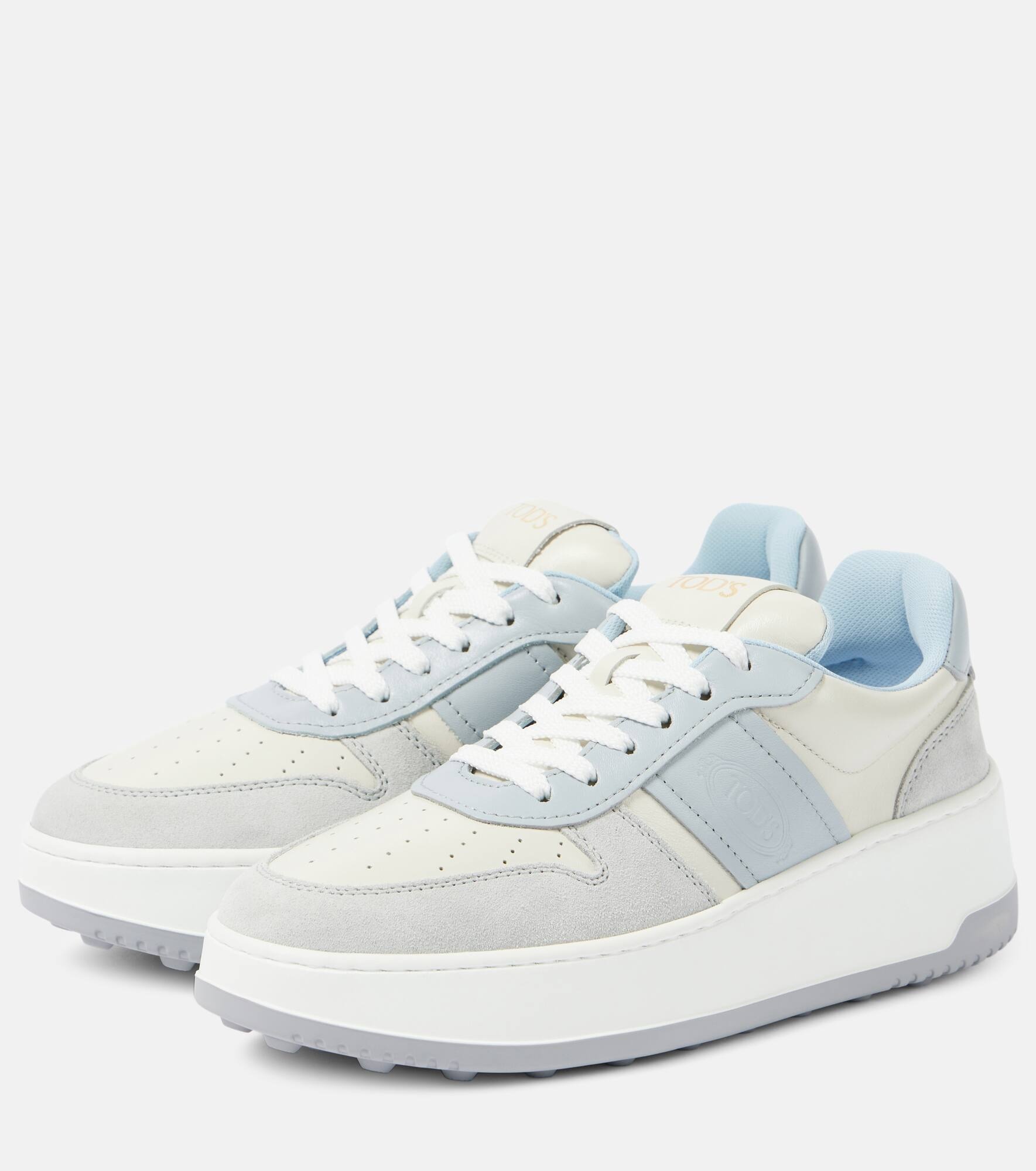 Leather-trimmed sneakers - 5
