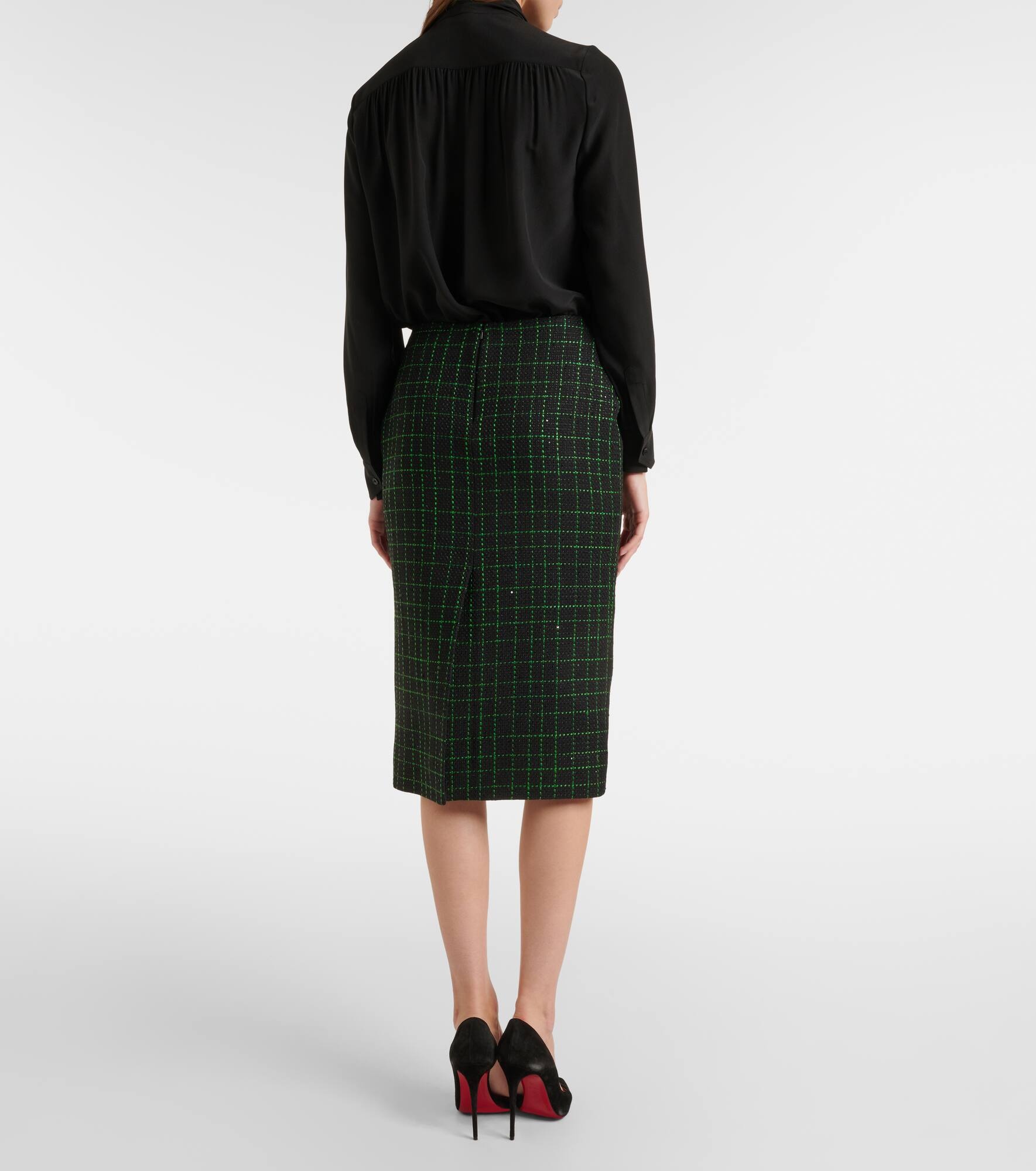 Sequined tweed midi skirt - 3