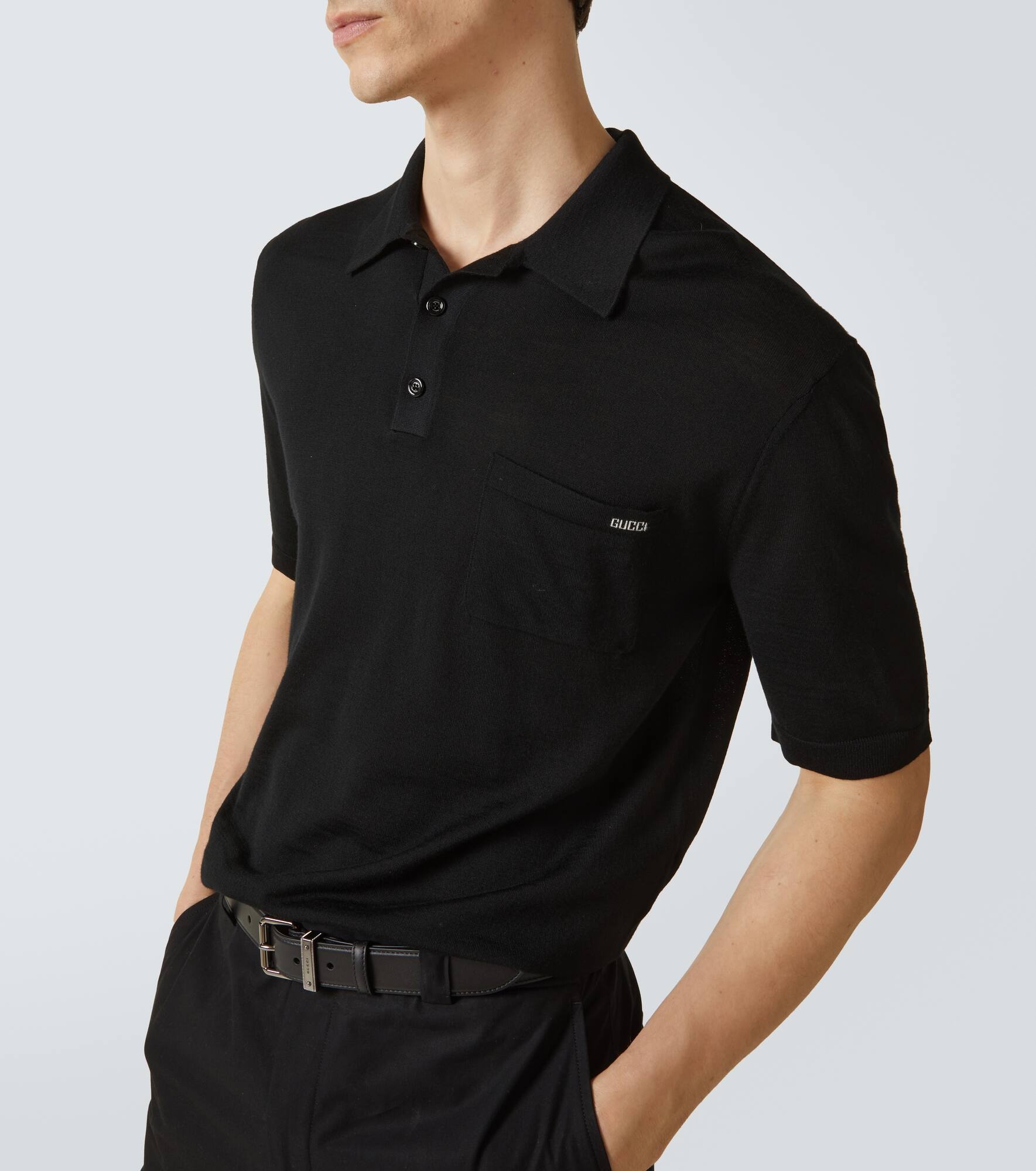 Logo wool polo shirt - 5