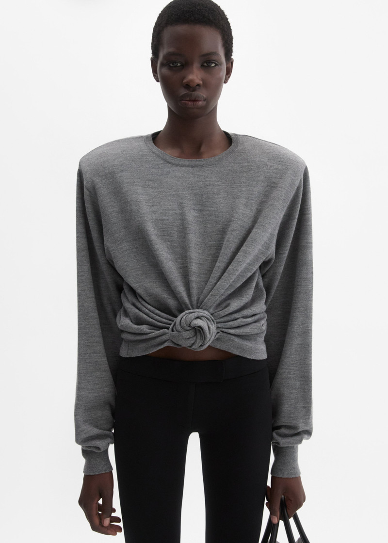 MAGDA BUTRYM Knotted longsleeve in grey outlook