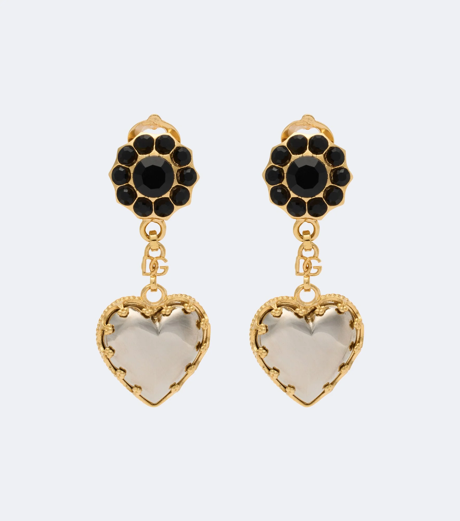 Sacro Cuore embellished clip-on earrings - 1