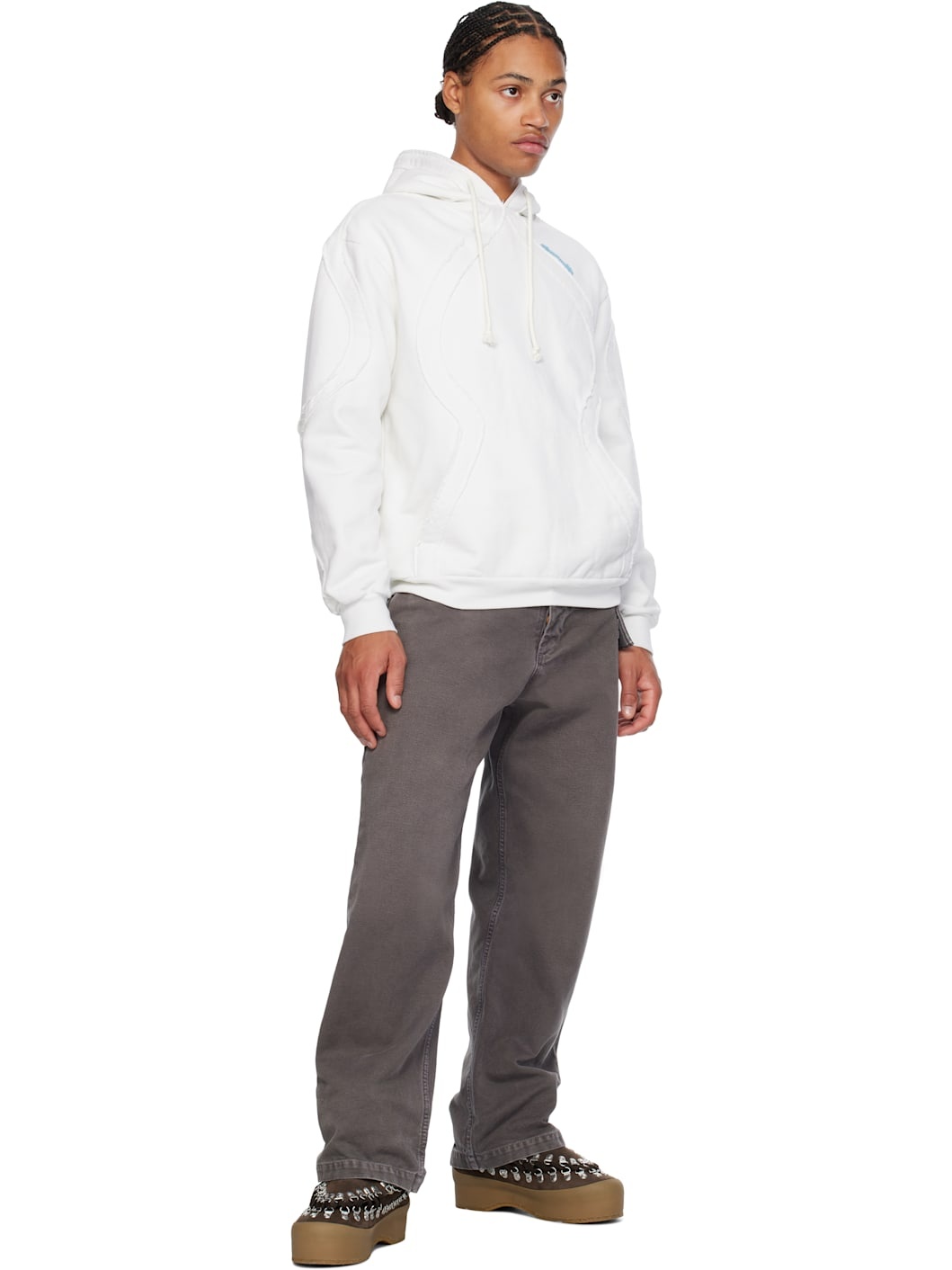 White Drawstring Hoodie - 4