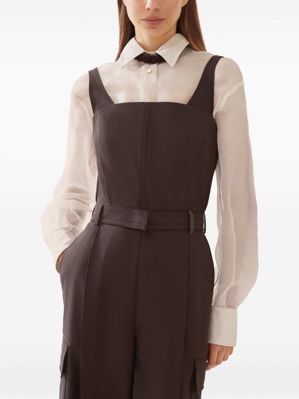 Tropical belted cargo jumpsuit - 4