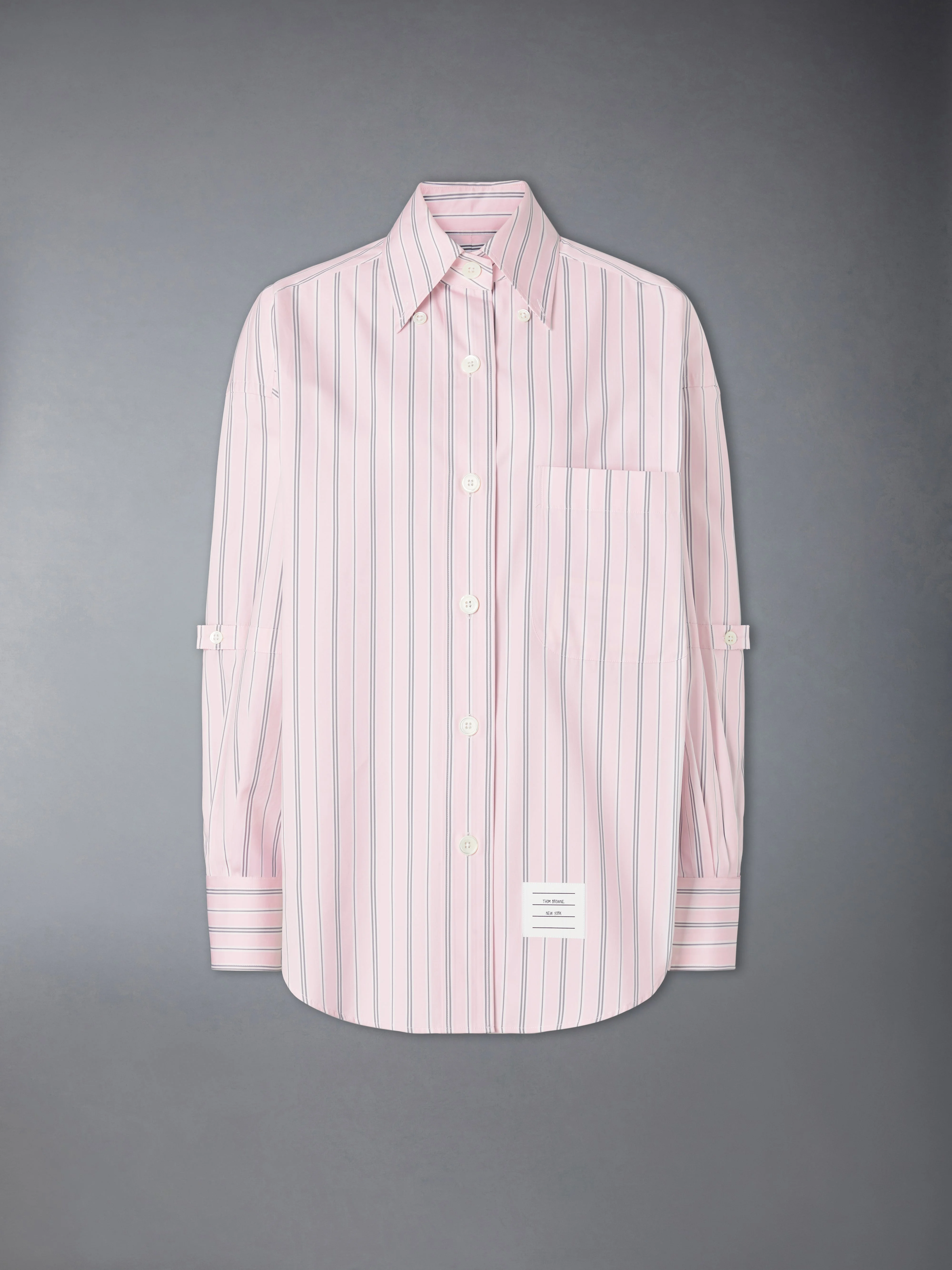 HAIRLINE STRIPE POPLIN SUPERSIZED SHIRT - 1