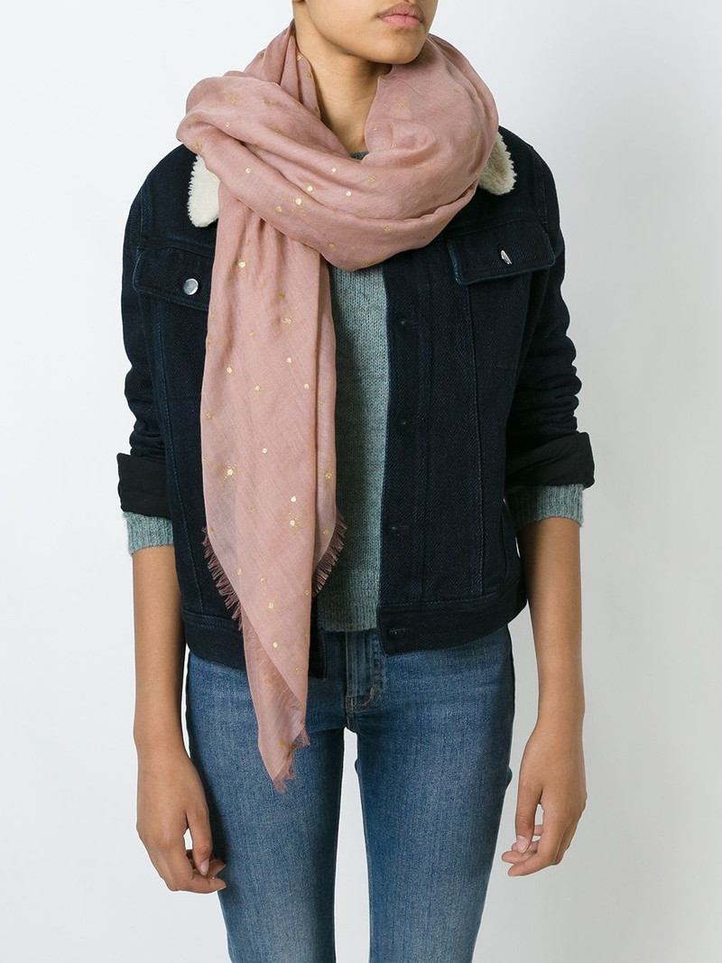 Valentino embroidered polka dot scarf outlook