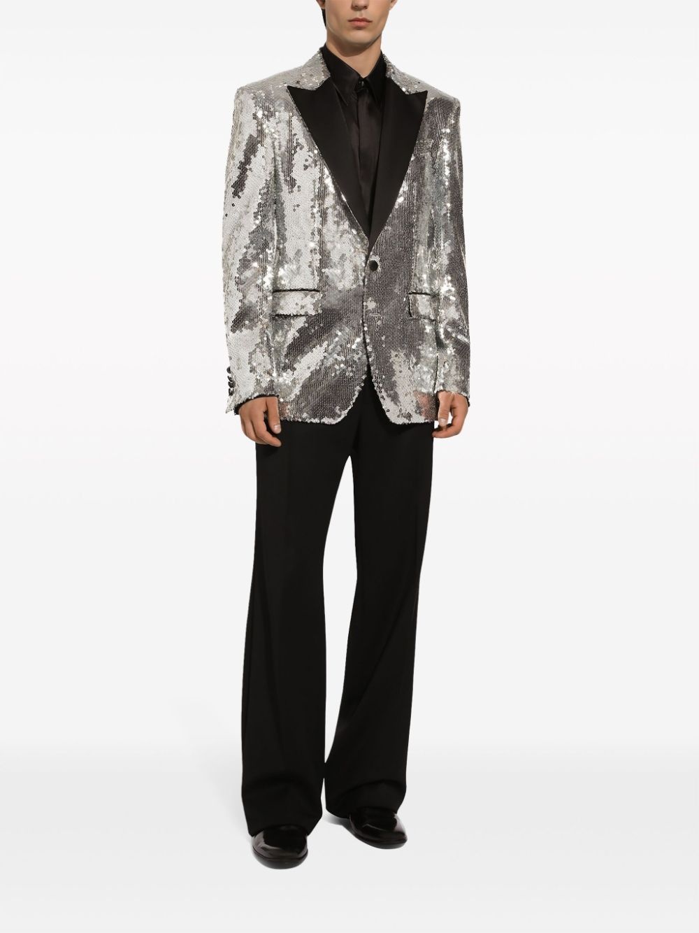 sequin-embellished tuxedo jacket - 2