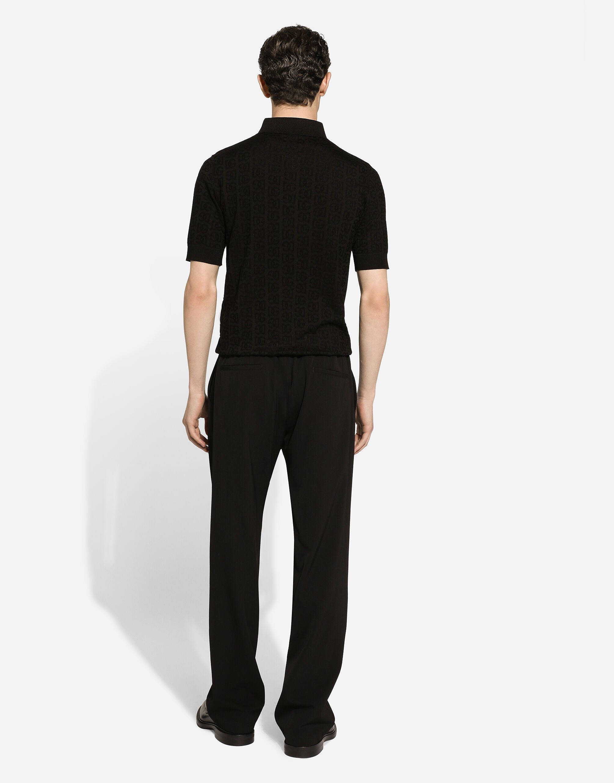 Silk jacquard polo-shirt with DG logo - 3