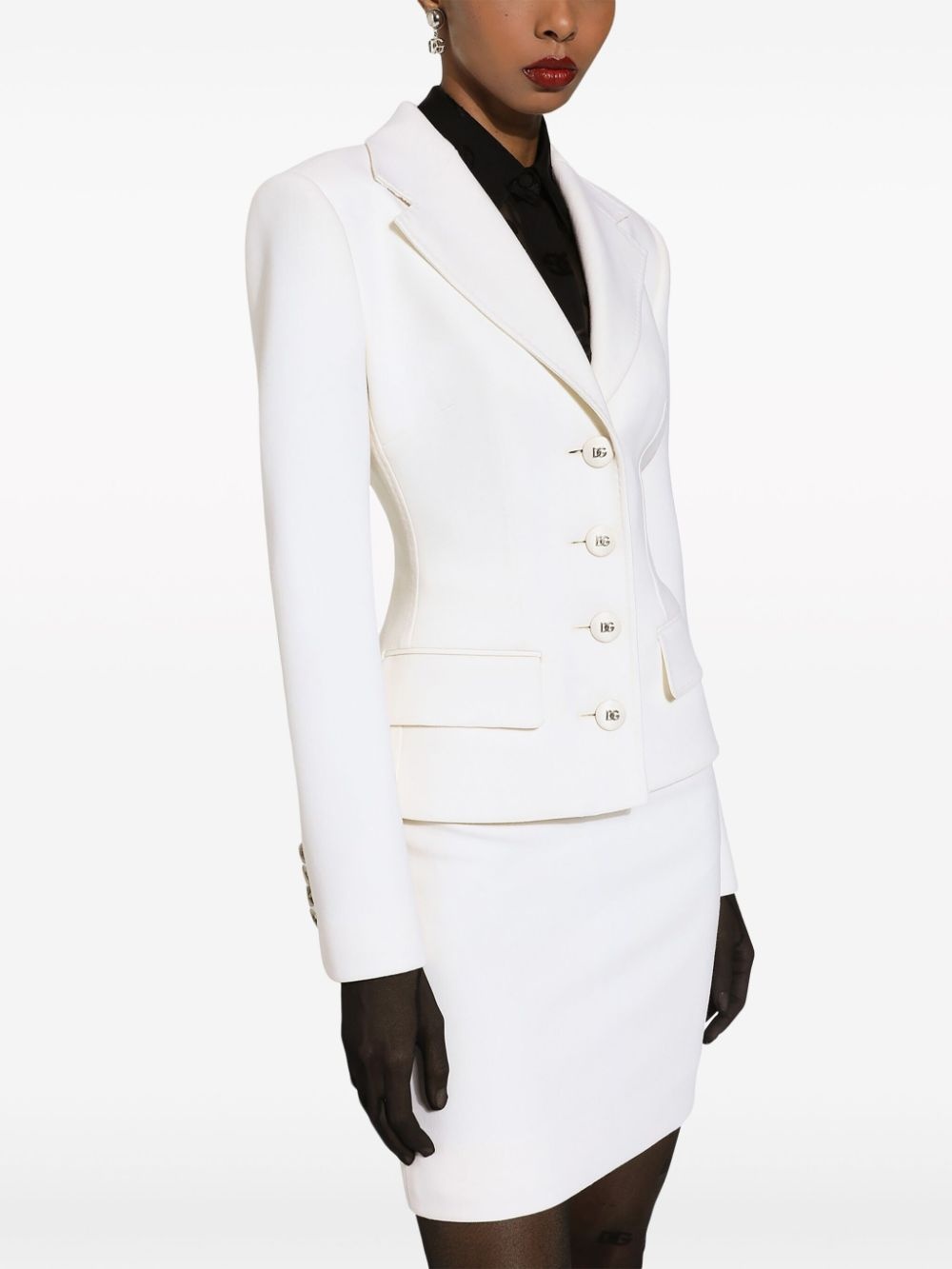 fitted-waistline single-breasted blazer - 5