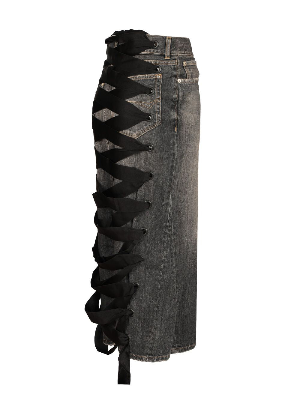 Lace-Up Skirt Skirts Grey - 3