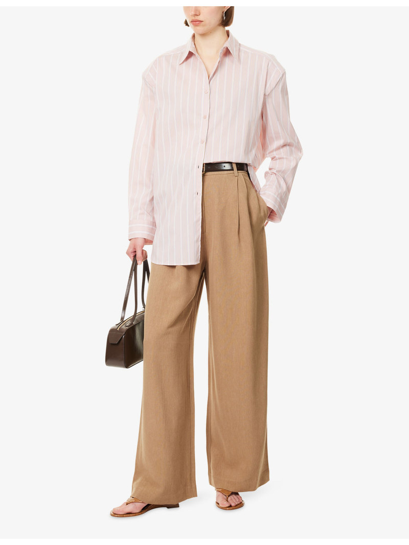 The Frankie Shop Oana Oversized Woven Shirt outlook