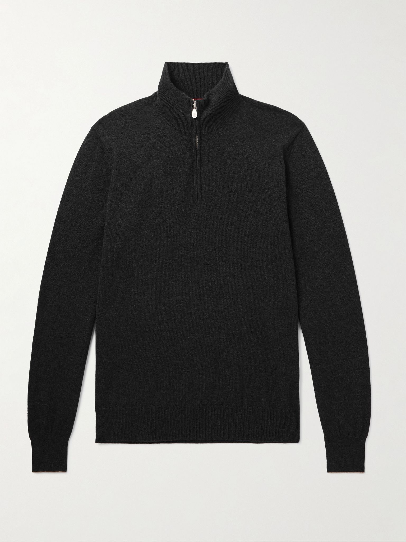 Cashmere Half-Zip Sweater Gray - 1