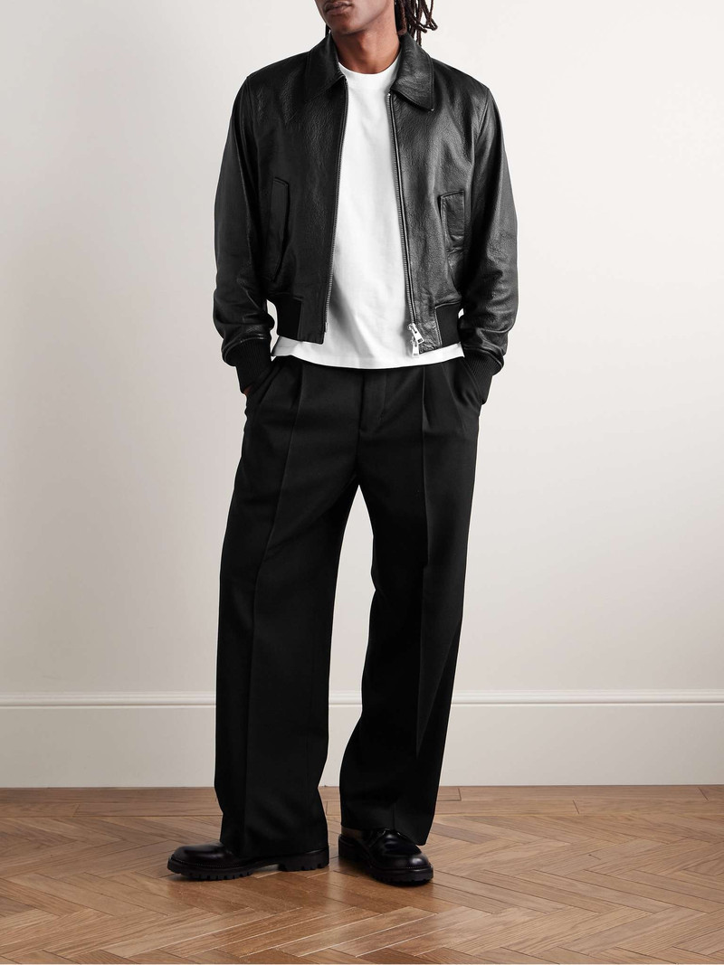 AMI Paris Wide-Leg Pleated Virgin Wool-Gabardine Trousers outlook