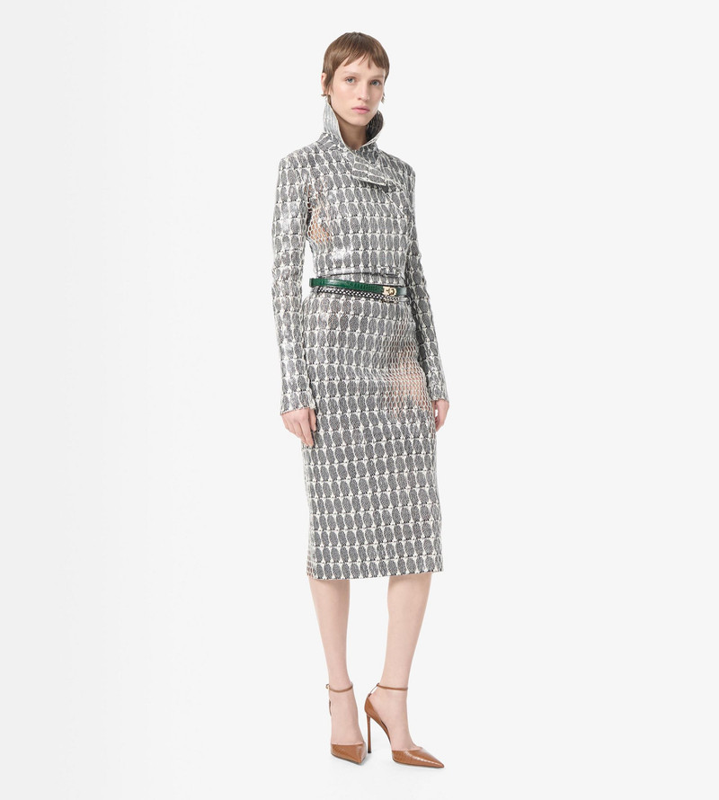 PRINTED PERFORATED LEATHER DOUBLE BREASTED JACKET 3