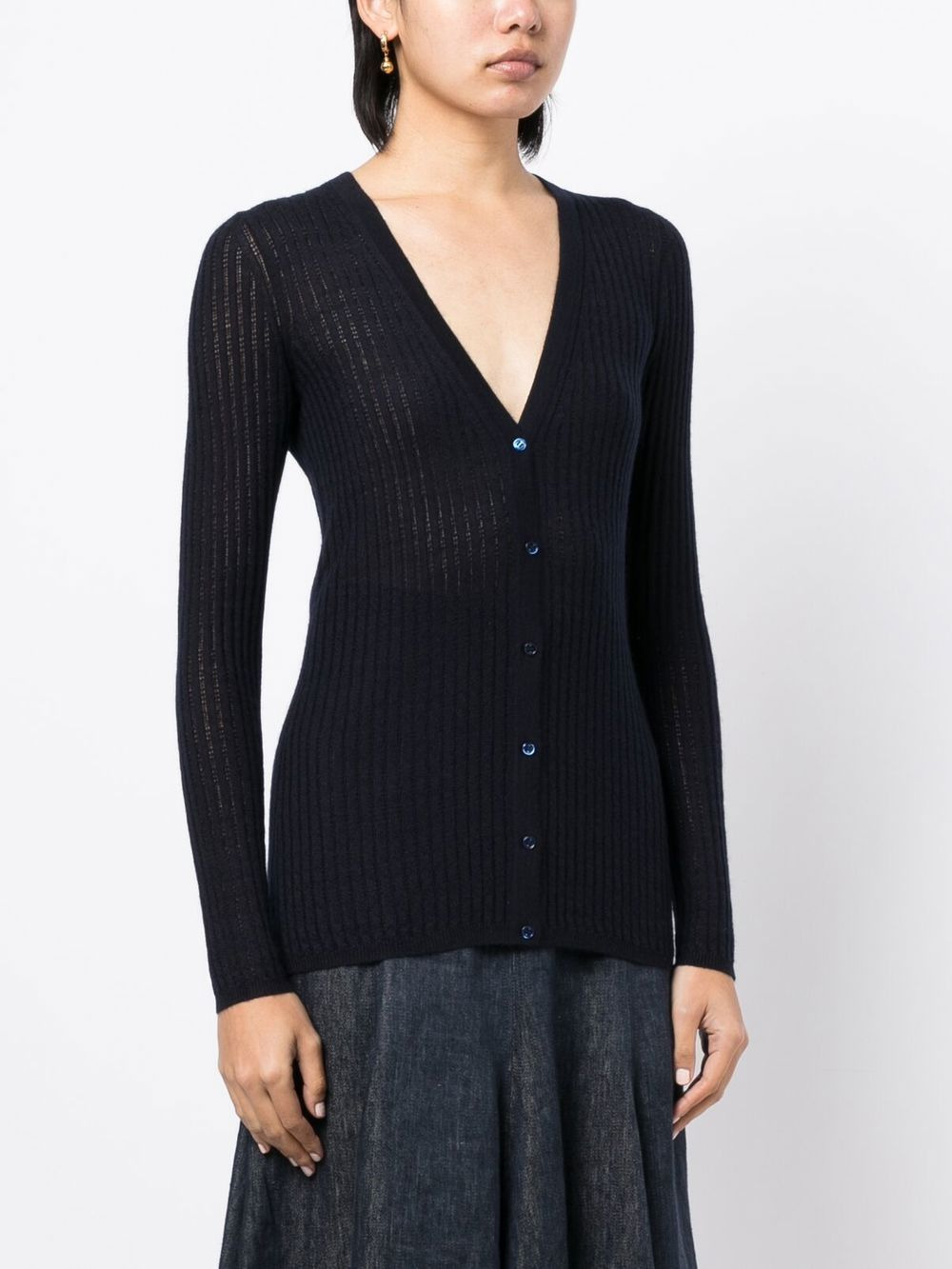 ribbed-knit cardigan - 3